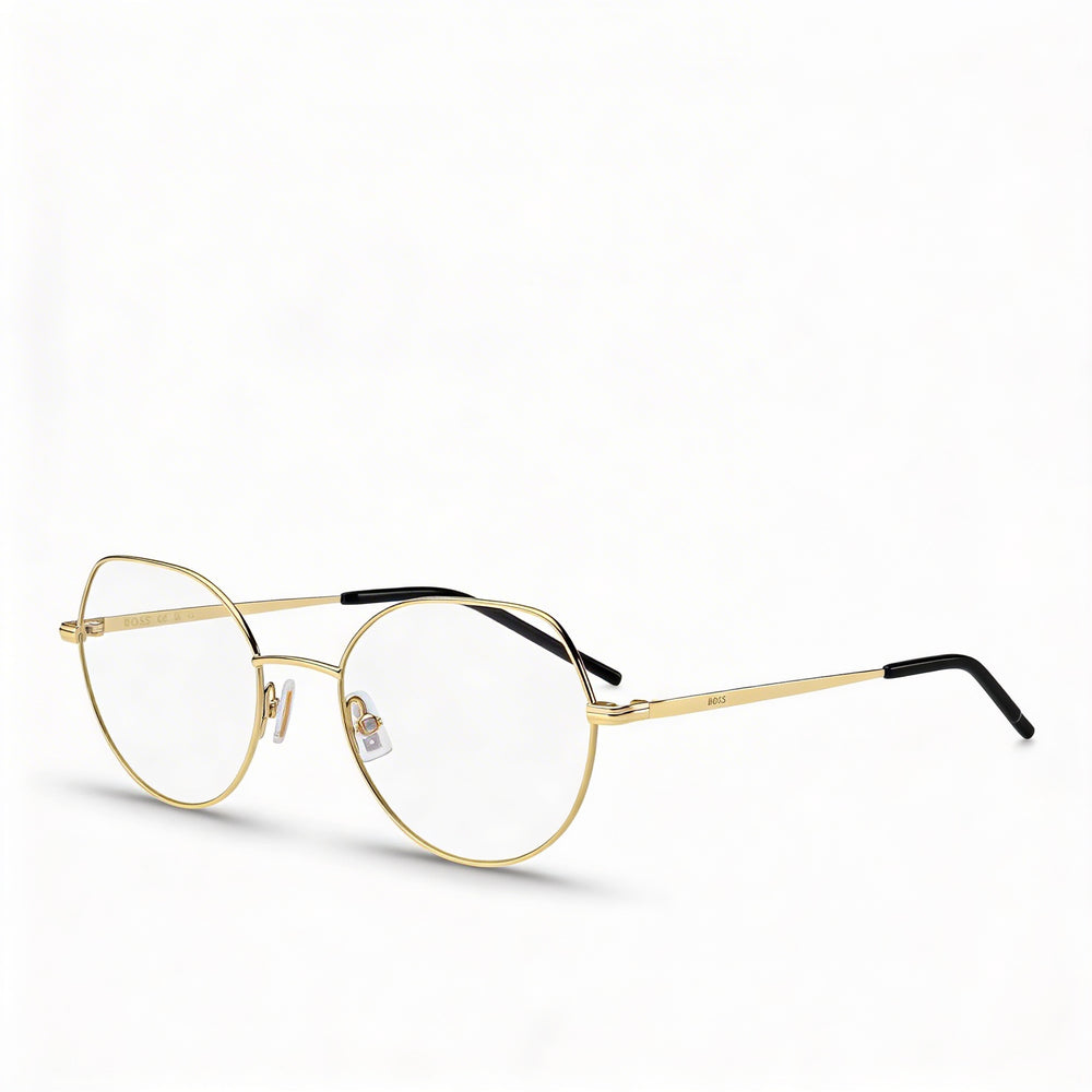 BOSS 1591 Women's Optical Eyewear Frames Black and Gold, featuring 51mm Lens Width, 20mm Bridge Width, and 140mm Temple Length