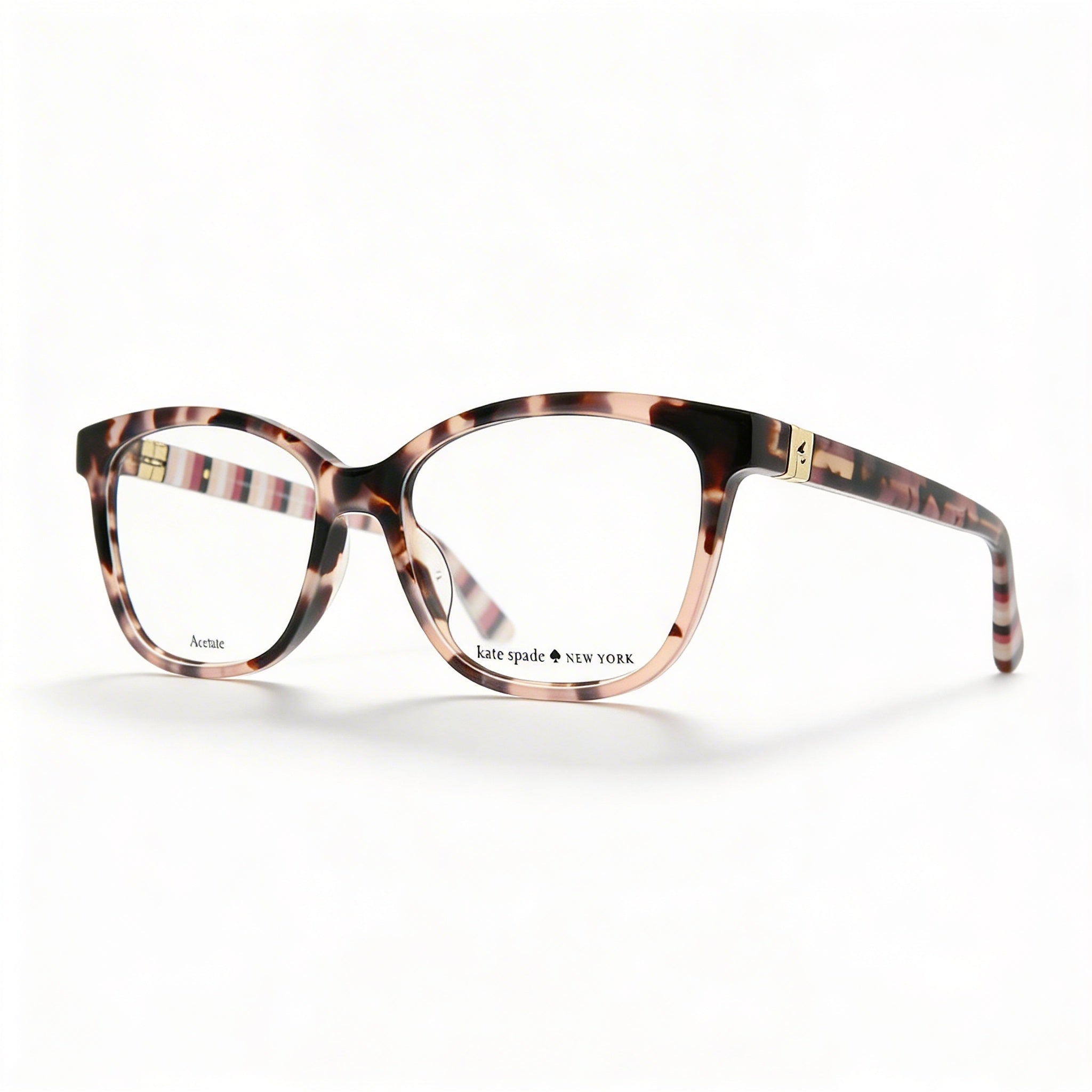 Gafas ópticas Kate Spade New York Vicenza para mujer, armazón completo, forma rectangular, color rosa habana, plástico, 52-16-140, Photo 1