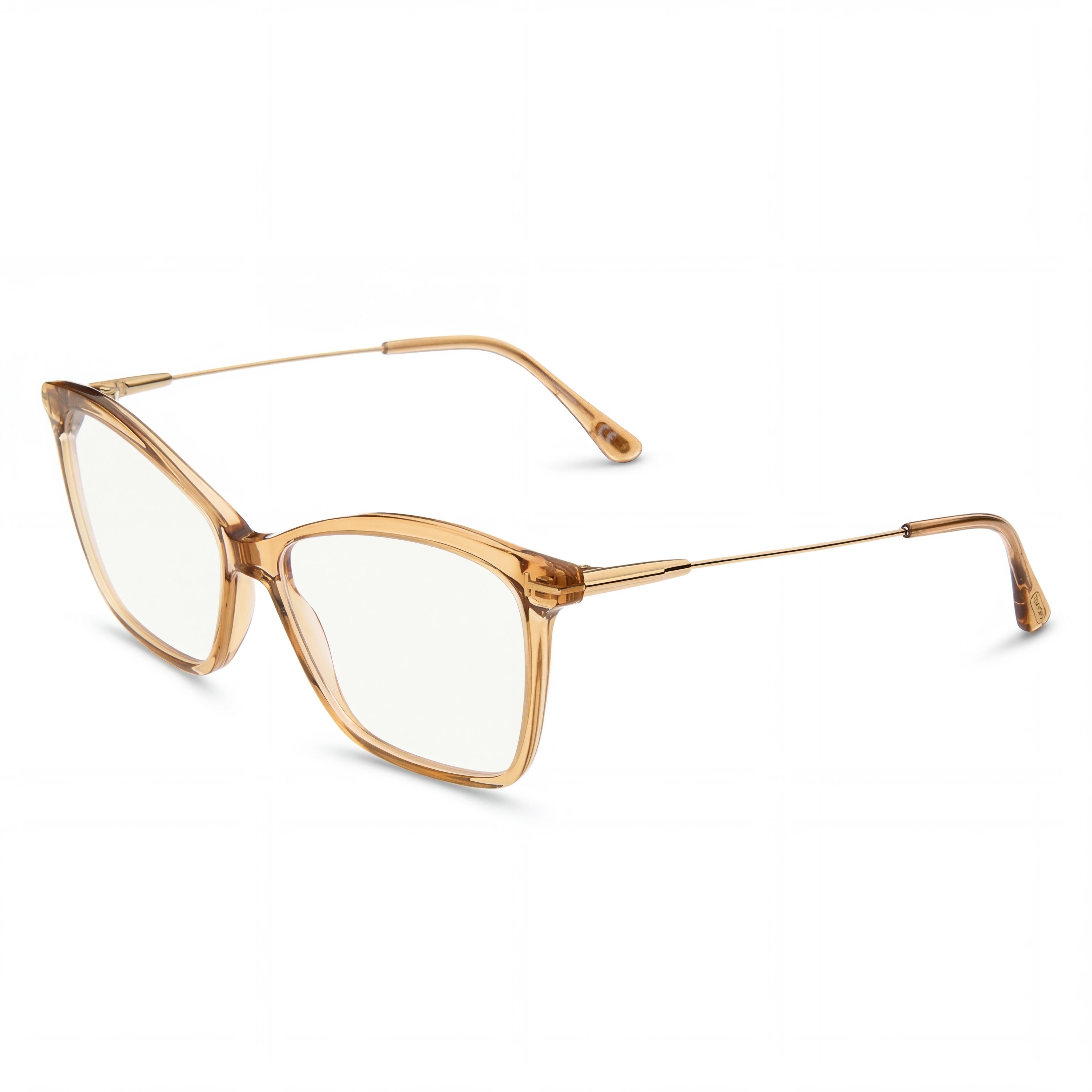 Tom Ford Ft5687-b Women's Pantographed Plastic Optical Frame, Light Brown Pale Gold, 56-14-140mm, Photo 1