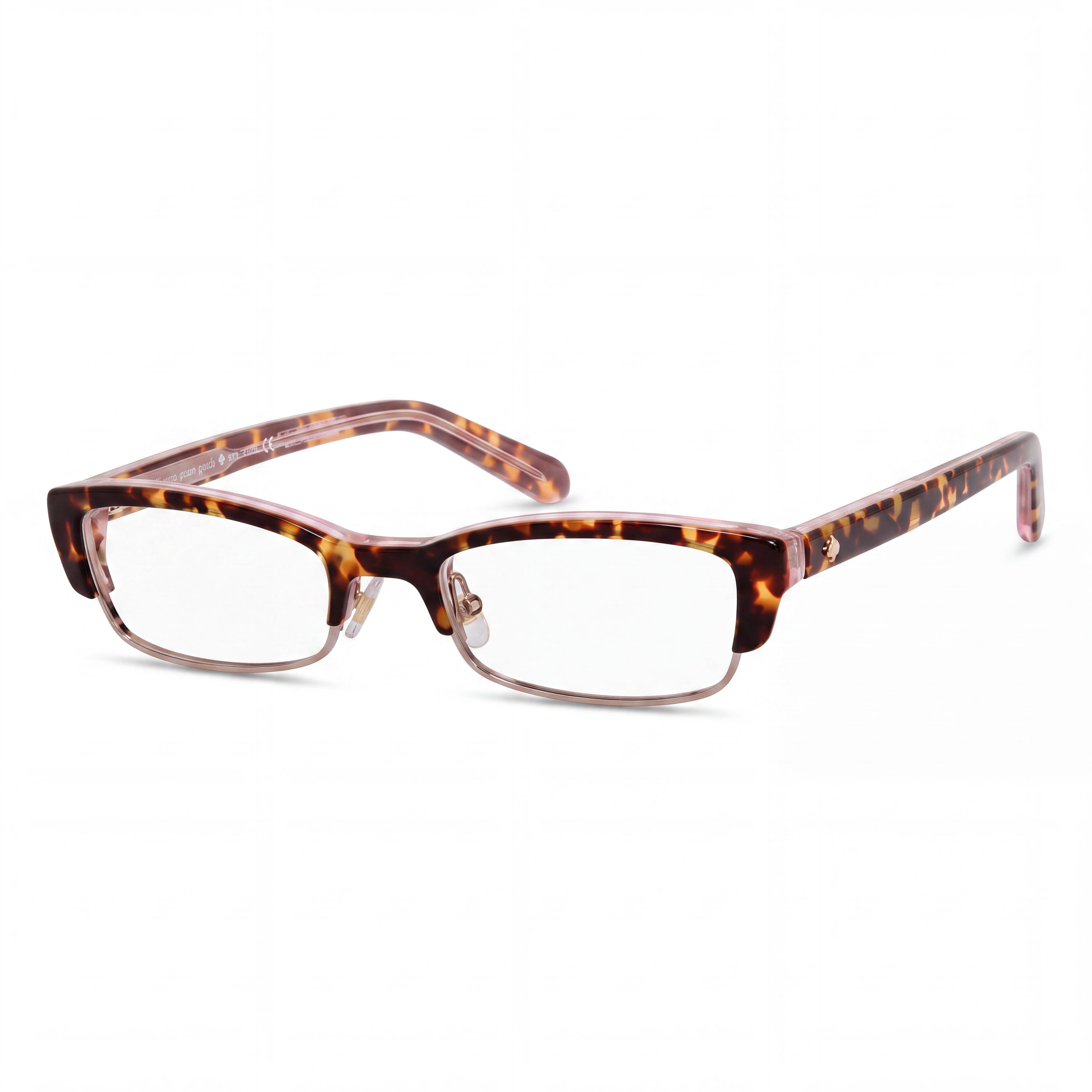 kate spade new york Joetta Montura completa rectangular de metal para hombre sin receta, Tortoise Blush 50mm, Photo 1