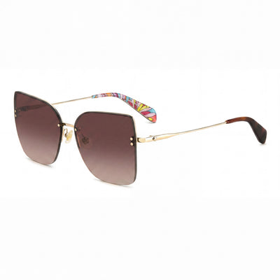 Kate Spade New York Contemporary Women's Gold Brown Stainless Steel UV Protected Sunglasses Lens Width 58mm