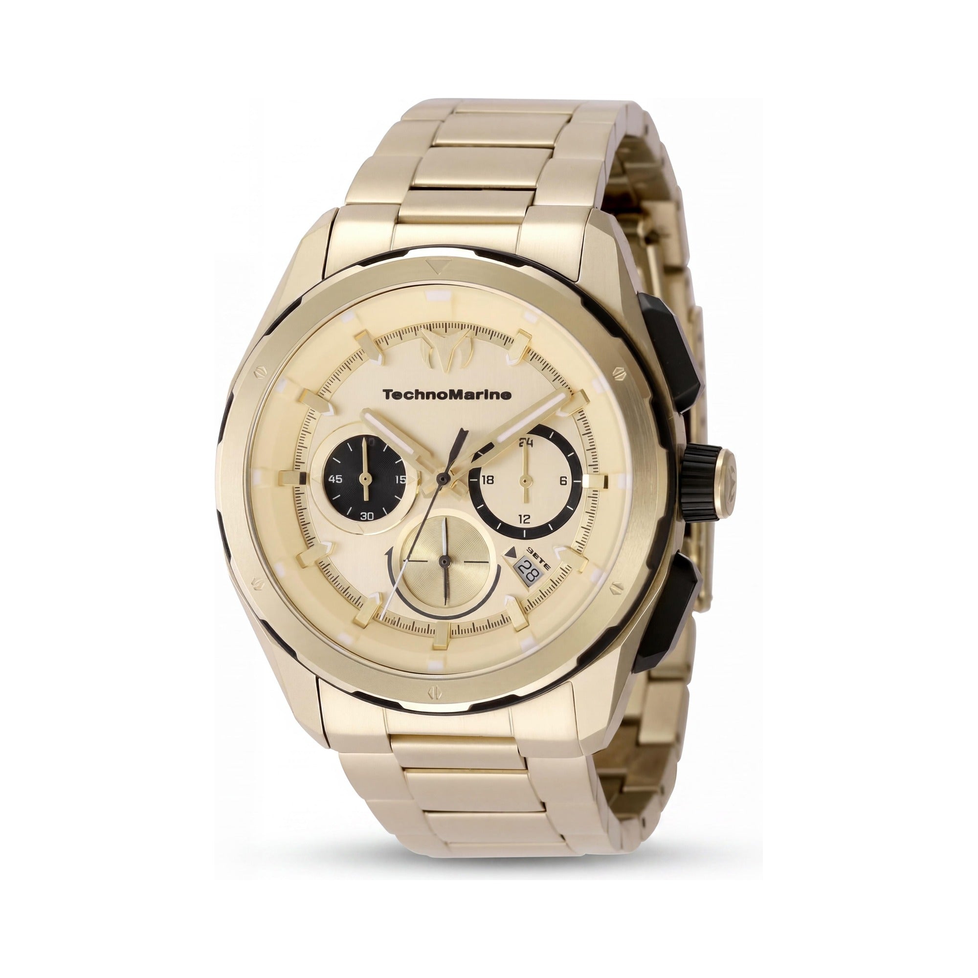 TechnoMarine OCEAN - NOMAD TM-318094 Unisex Gold Dial Stainless Steel Chronograph Quartz 43mm Watch, Photo 1