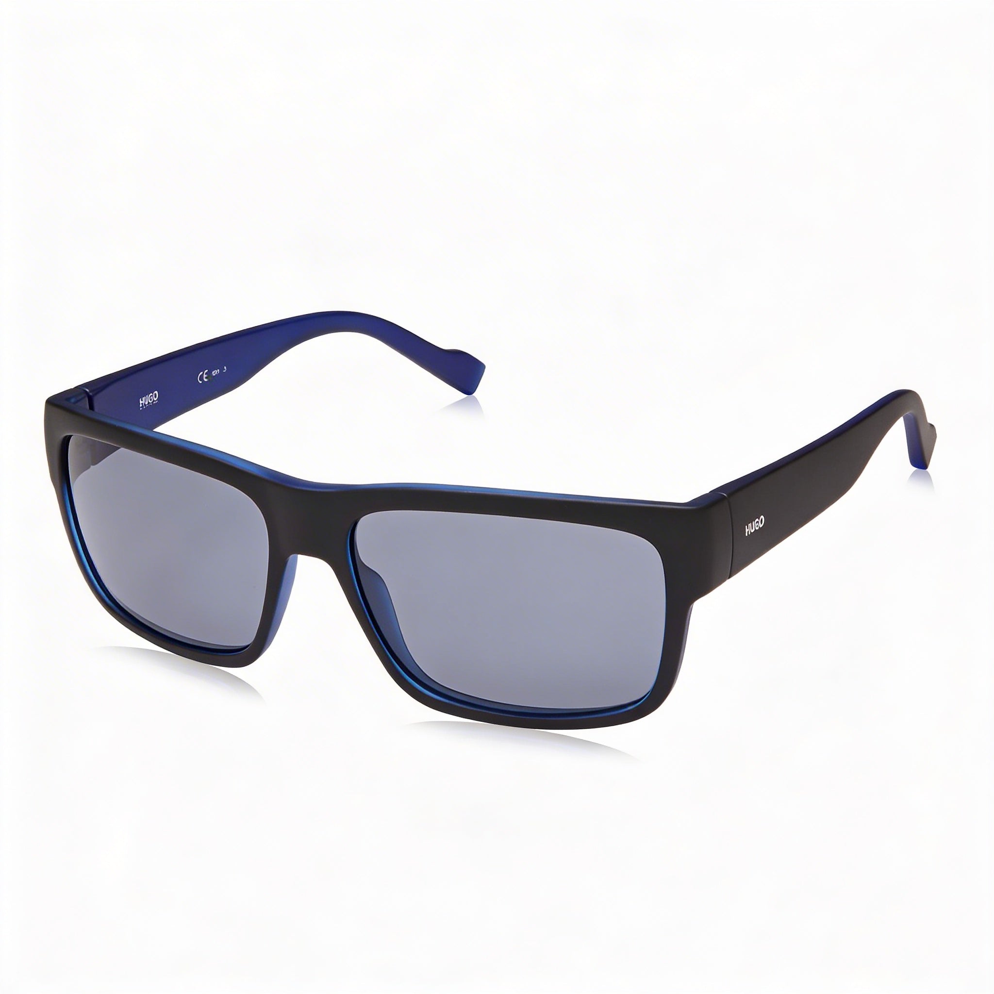 Hugo Boss HG0176/S Men's Matte Black Blue Polyamide Non-Polarized Sunglasses, UV Protection, 58mm Lens, Photo 1