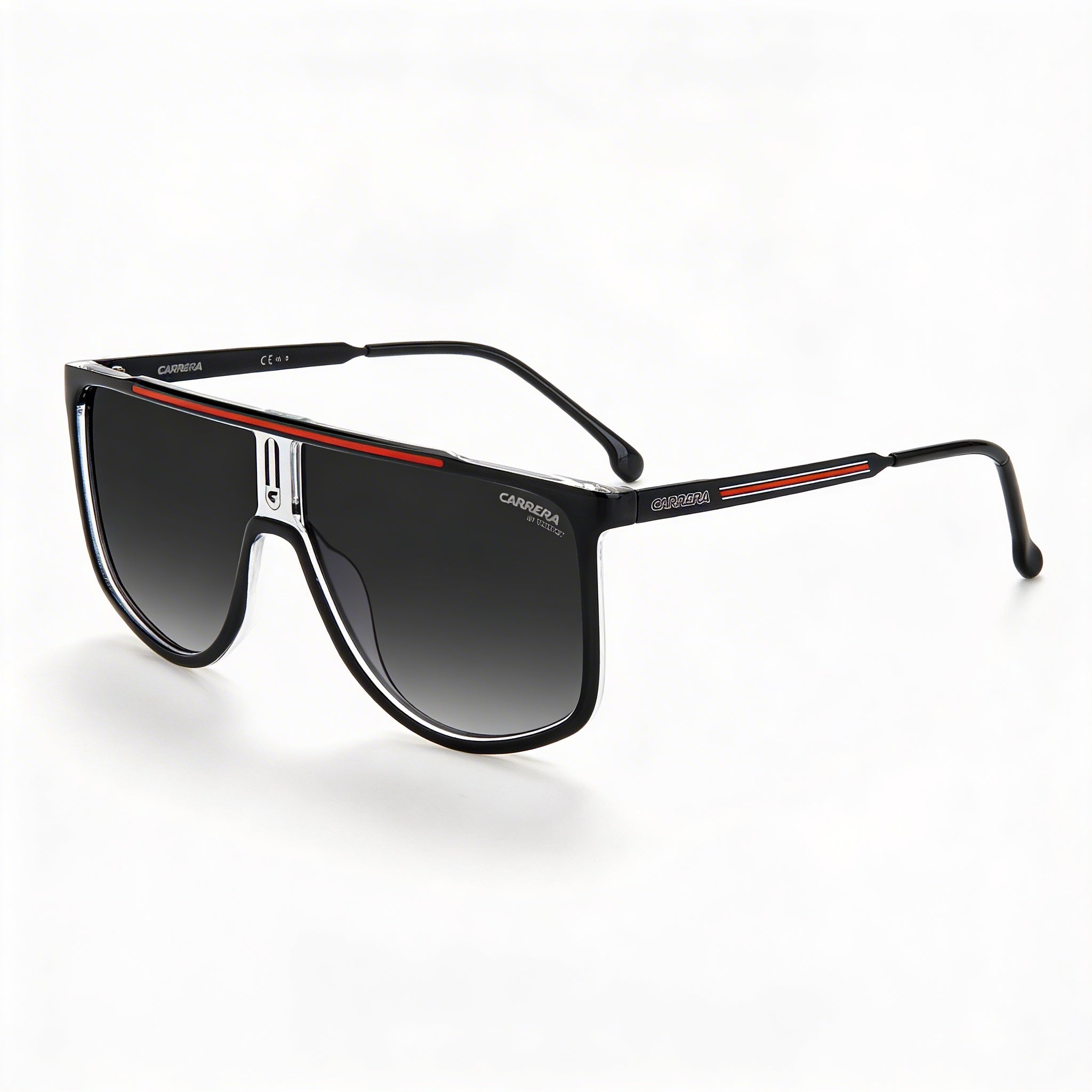 Carrera Contemporary Men's Injected Black Red Sunglasses with Gradient Black Red Grey Lenses 61mm, Photo 1