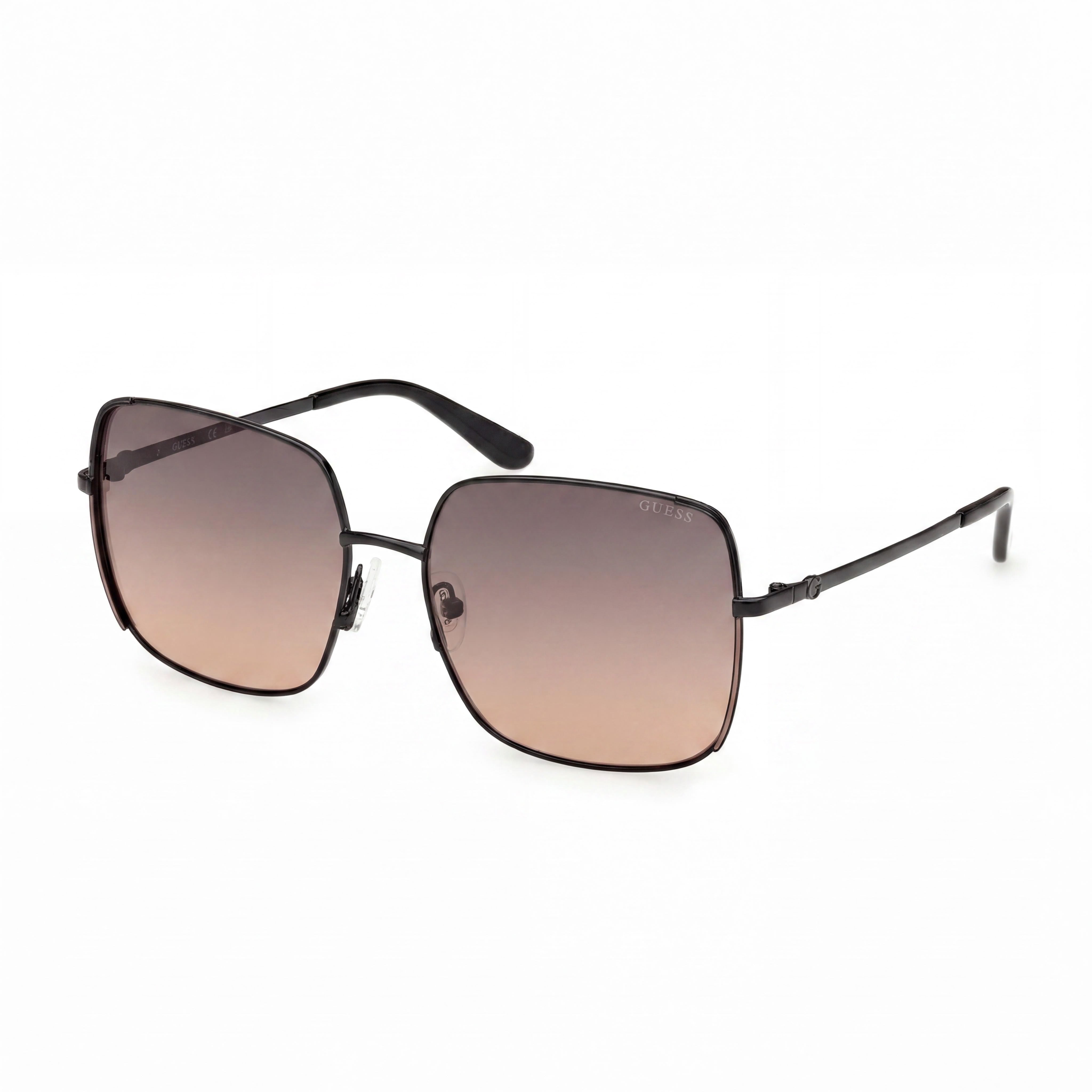 GUESS GU00194 Women's Shiny Black Acetate Black Lens Non-Polarized Sunglasses 100% UVA & UVB Protection 58mm, Photo 1
