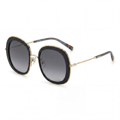 Missoni Classic Women's Rectangular Stainless Steel Sunglasses Grey Shaded Frame Dark Grey Shaded Lens 100% UV Protection 53mm