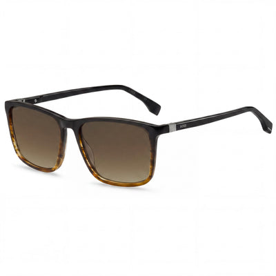 Gafas de sol Hugo Boss International para hombre con montura de acetato marrón y protección UV, talla 56-17-145 mm