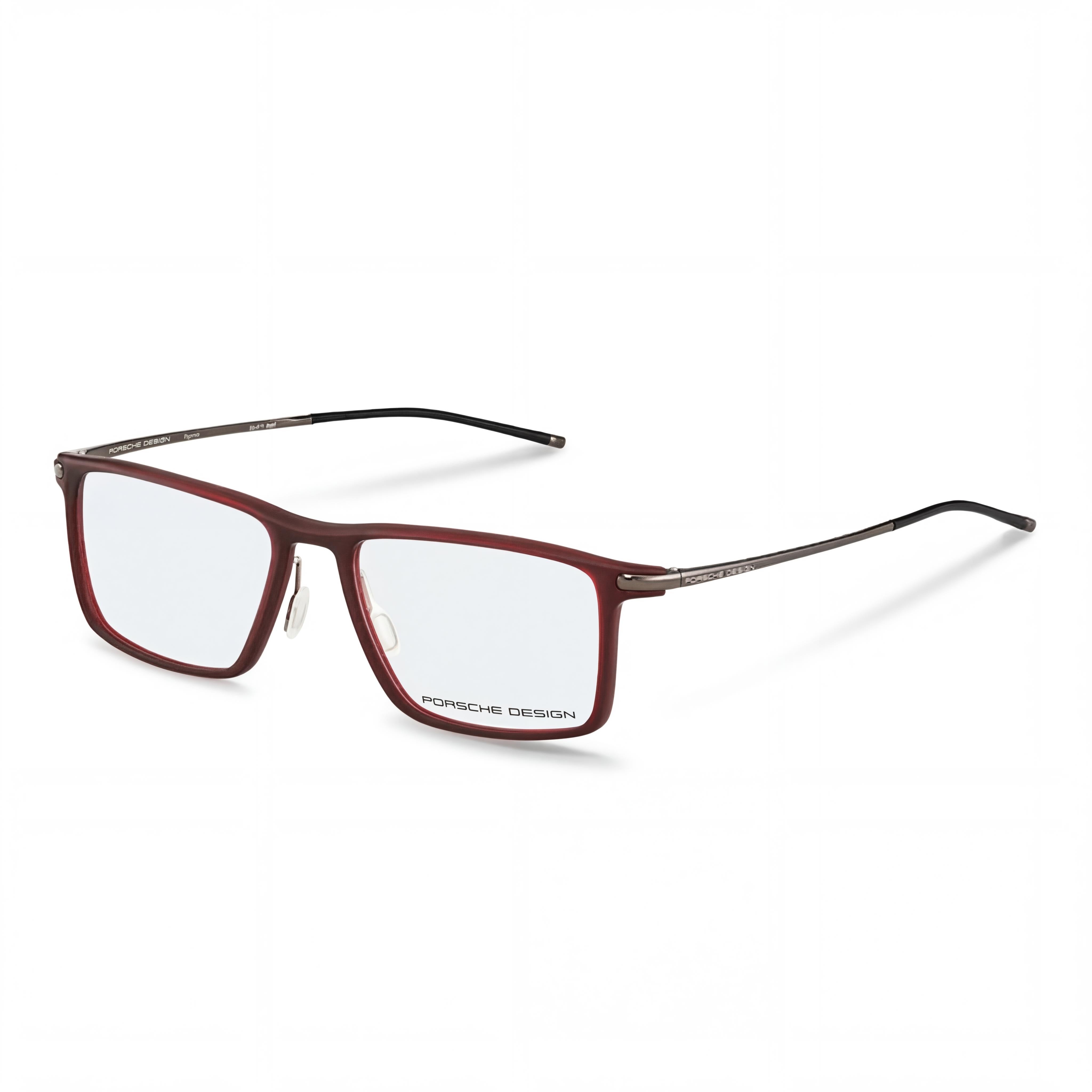 Porsche Casual Unisex Red Plastic Non Polarized Transparent Polycarbonate Lens Eyeglasses 54-18-145mm, Photo 1