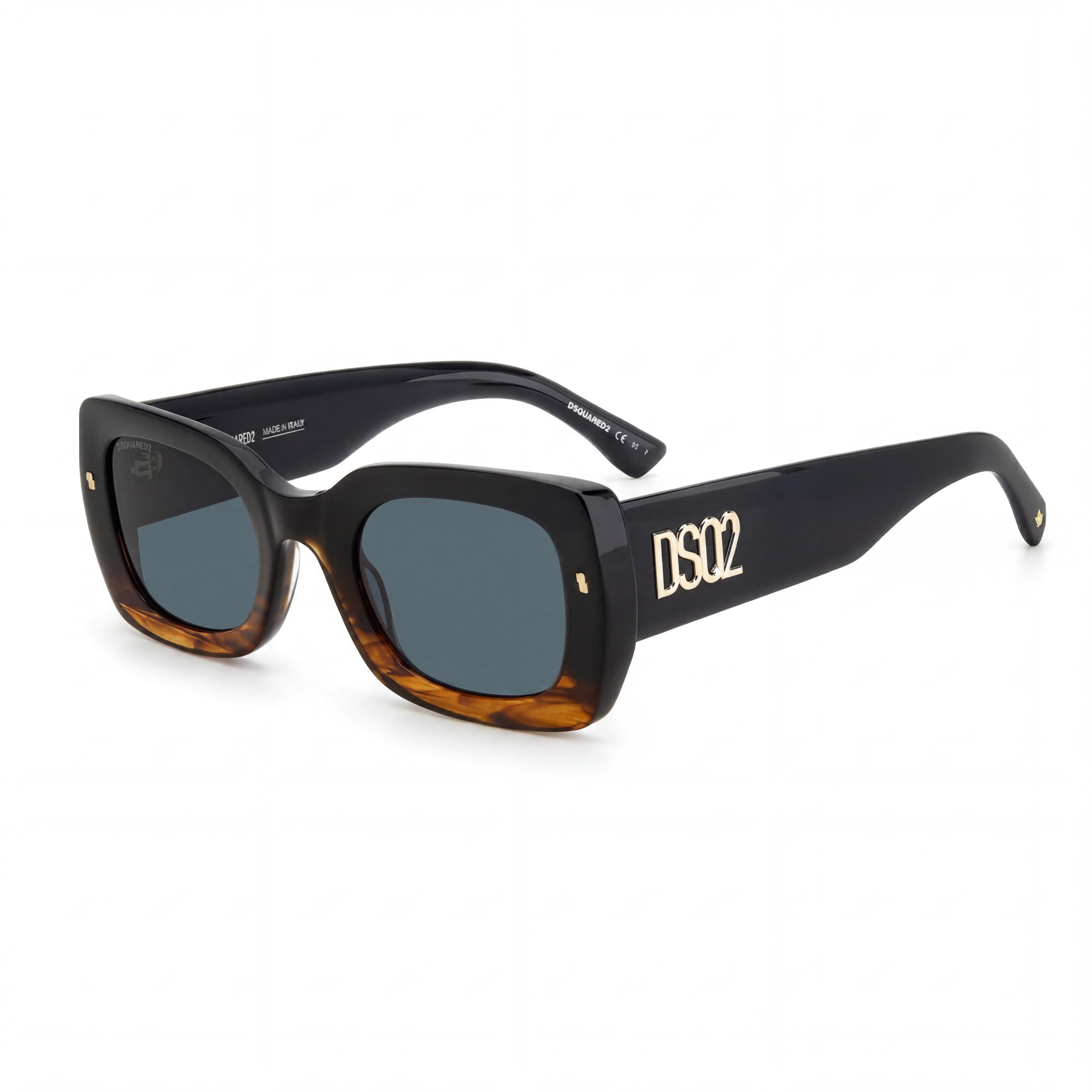 DSQUARED2 D2 0061/S Modern Unisex Acetate Brown Horn Non-Polarized UV Protection Sunglasses 51mm, Photo 1
