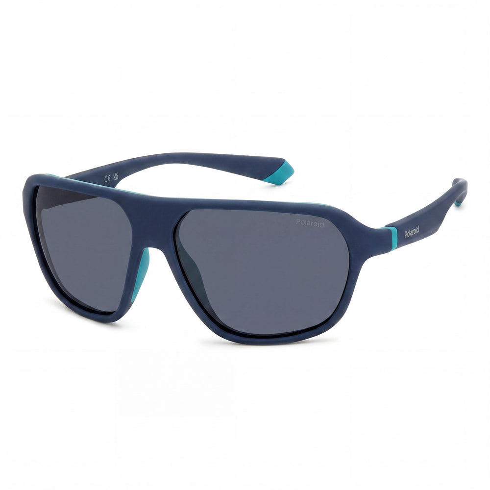 Polaroid Eyewear Casual Men's Matte Blue Plastic UV Protected Tri Acetate Cellulose Blue Polarized Sunglasses 59-13-135