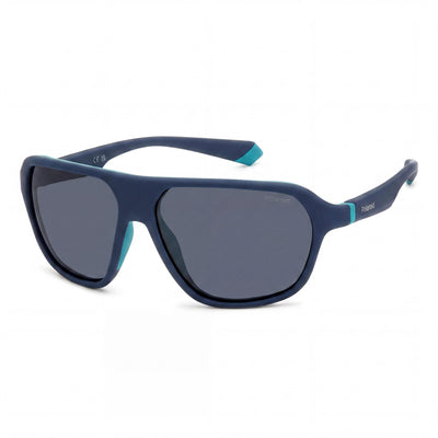 Polaroid Eyewear Casual Men's Matte Blue Plastic UV Protected Tri Acetate Cellulose Blue Polarized Sunglasses 59-13-135