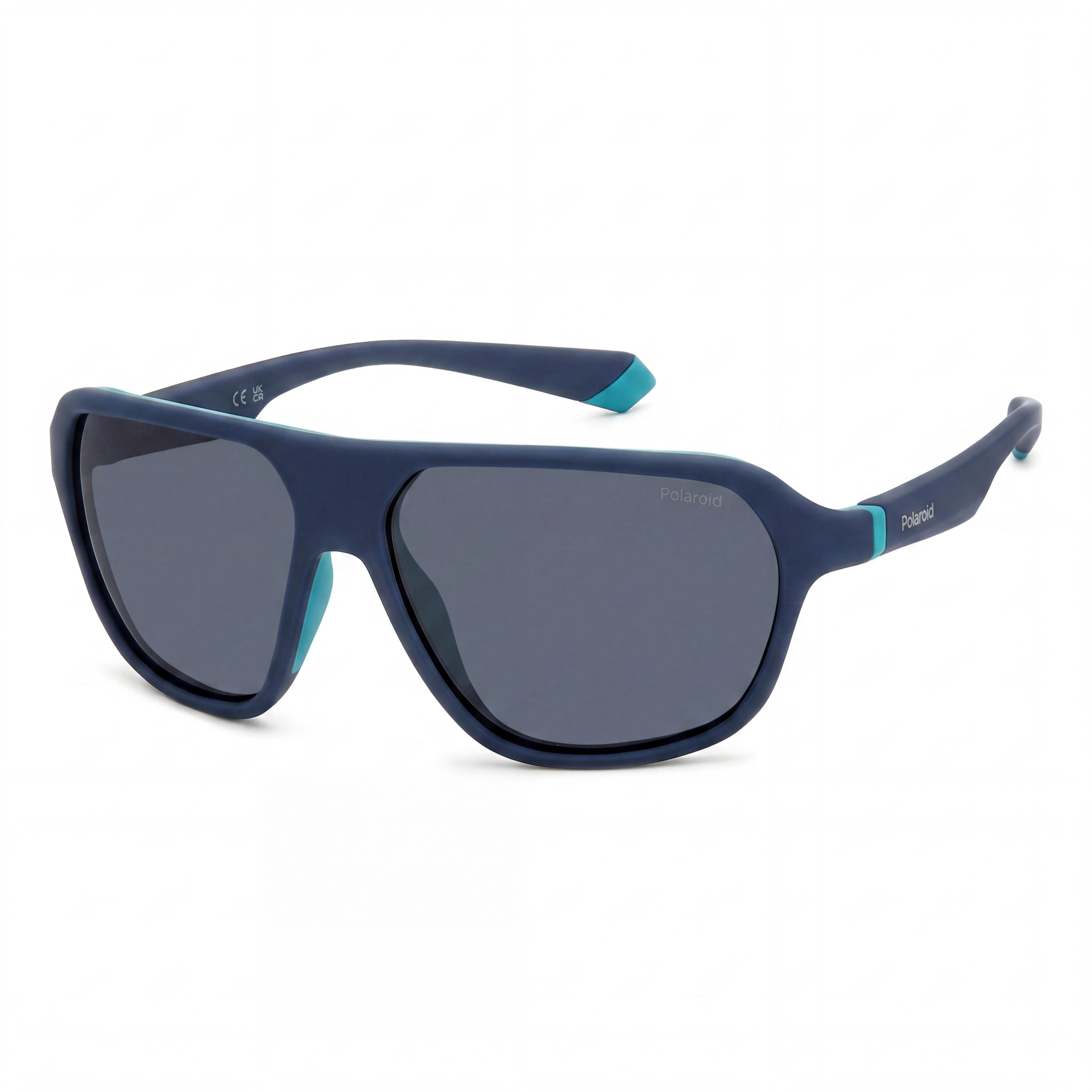 Polaroid Eyewear Casual Men's Matte Blue Plastic UV Protected Tri Acetate Cellulose Blue Polarized Sunglasses 59-13-135, Photo 1