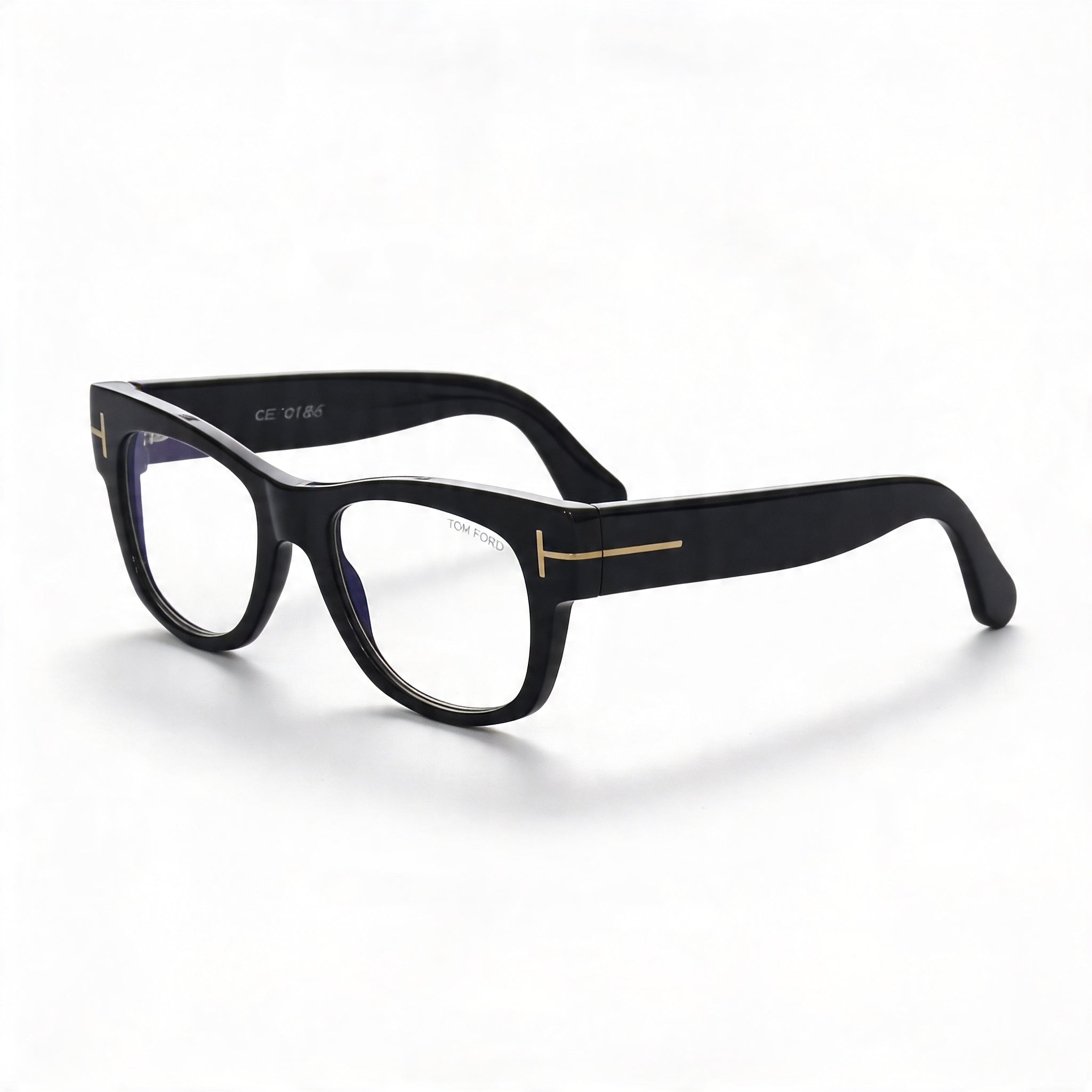 Tom Ford FT5040-B Unisex Black Acetate Square Blue Light Block Eyeglasses with 52mm Lens Width, Photo 1