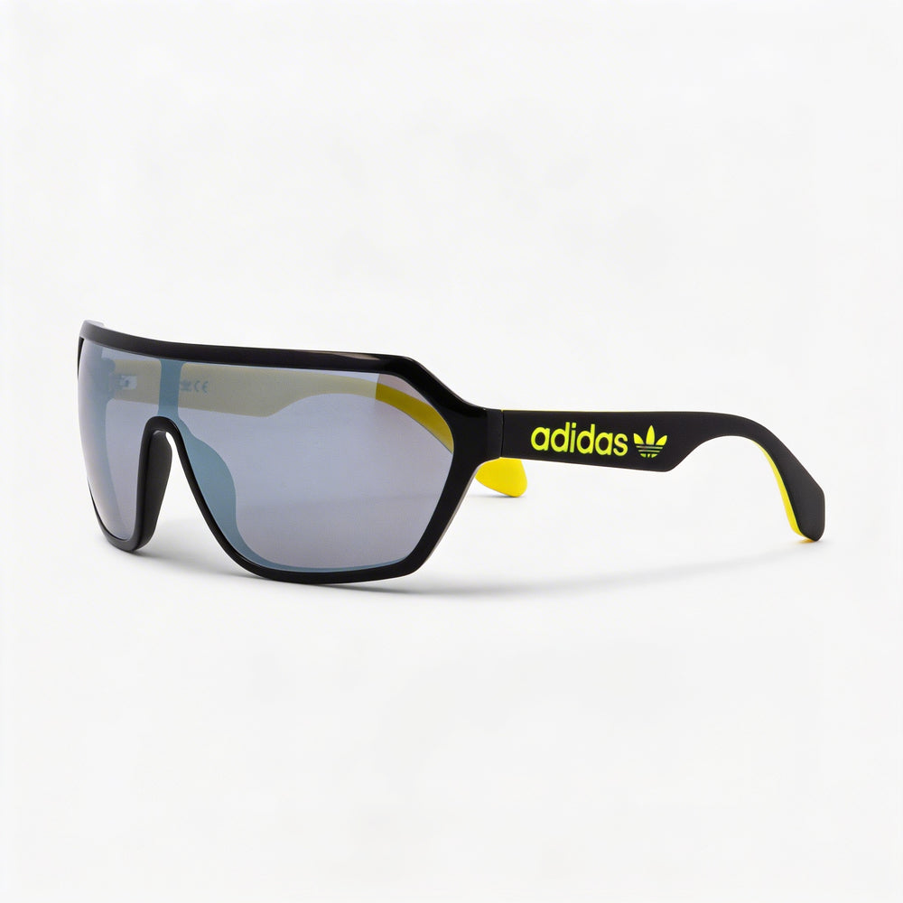 adidas Originals Or0022 Unisex Matte Black Plastic Mask Sunglasses Smoke Mirror UV Protection 131mm