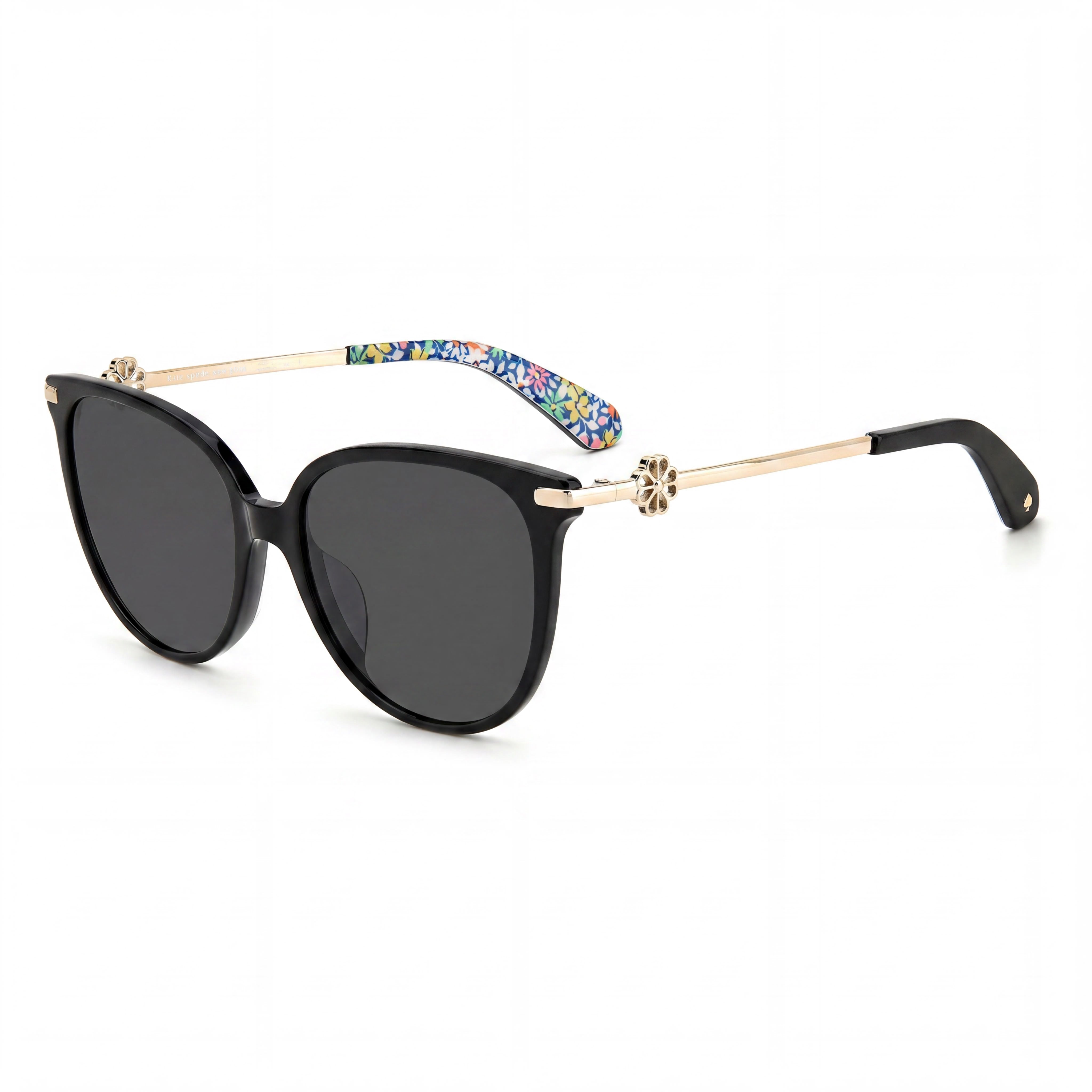 kate spade new york Women’s Fashionable Classic UV Protection Sunglasses, Plastic Black Gray Frame, Gray Lens 60mm, Photo 1