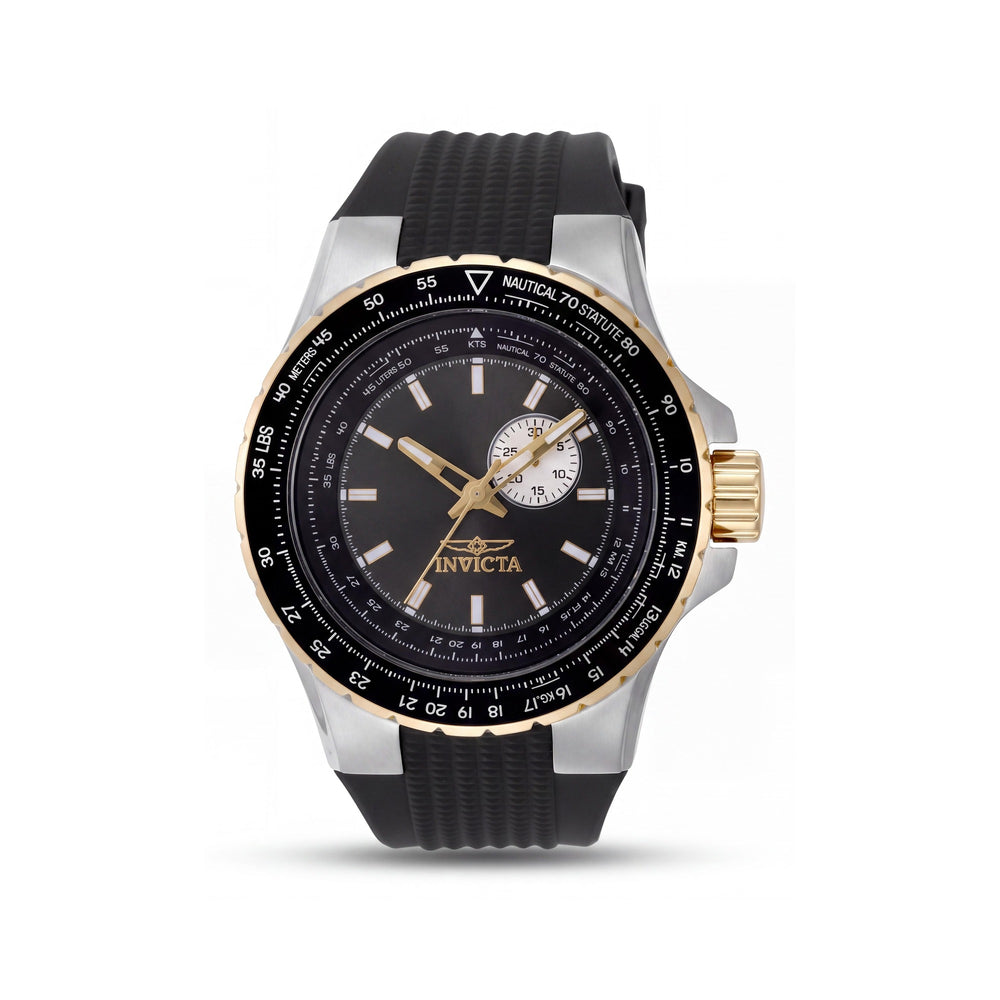 Invicta Aviator 49718 Reloj unisex de cuarzo de precisión con correa de silicona, caja de acero inoxidable y esfera gris, 50 mm