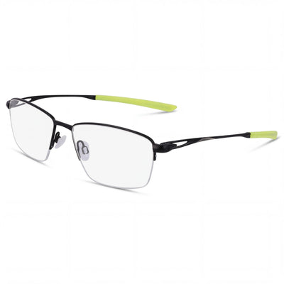 Nike 6045 Men's Rectangular Semi-Rimless Titanium Eyeglasses Satin Black 54mm