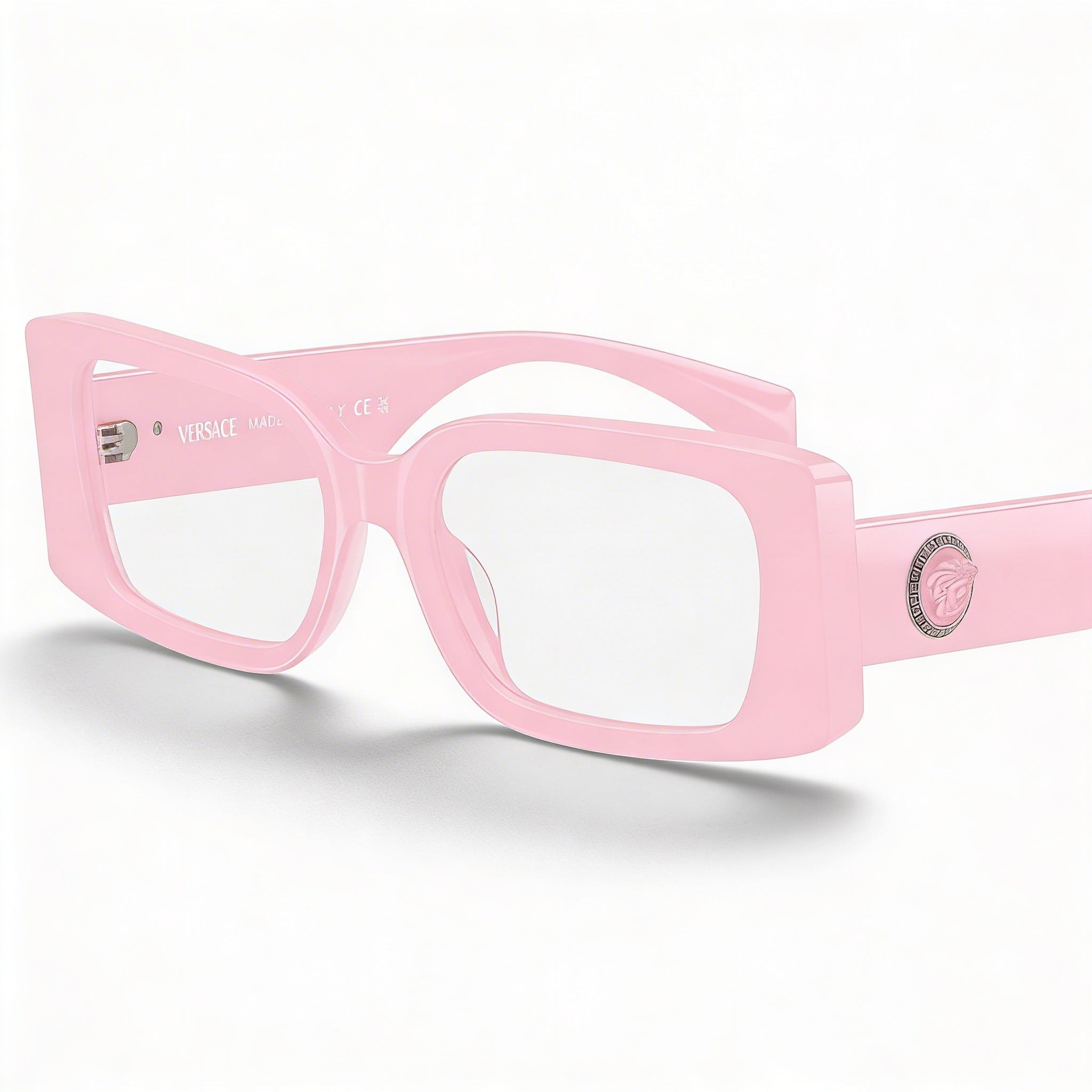 Versace Ve 3362u Women's Pink Acetate Frame Clear Polycarbonate Lenses Eyeglasses 51mm, Photo 2