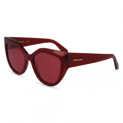 Salvatore Ferragamo Sf2004s Men's Transparent Burgundy Plastic Frame Polycarbonate Lens UV Protection Sunglasses 53mm