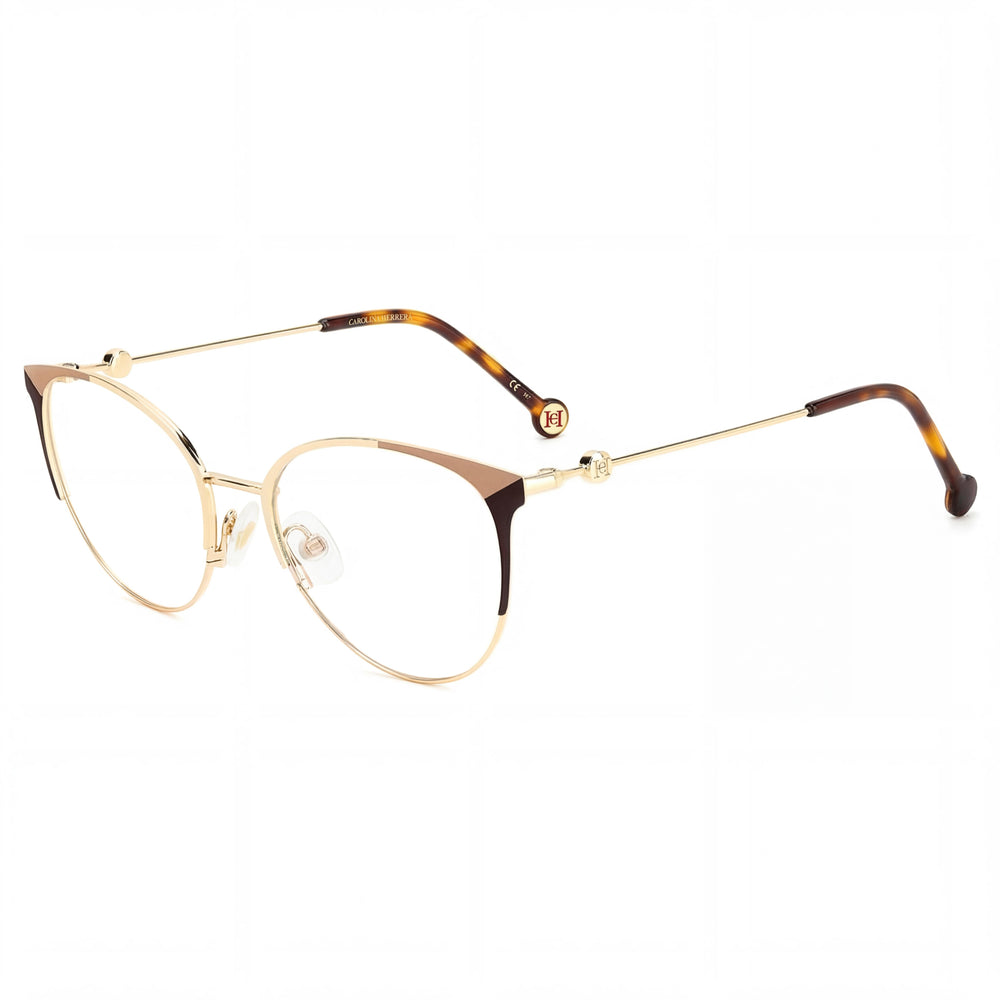 Carolina Herrera Modern Her 0115 Montura Óptica para Mujer, Montura de Aleación de Acero Oro Marrón, 54mm