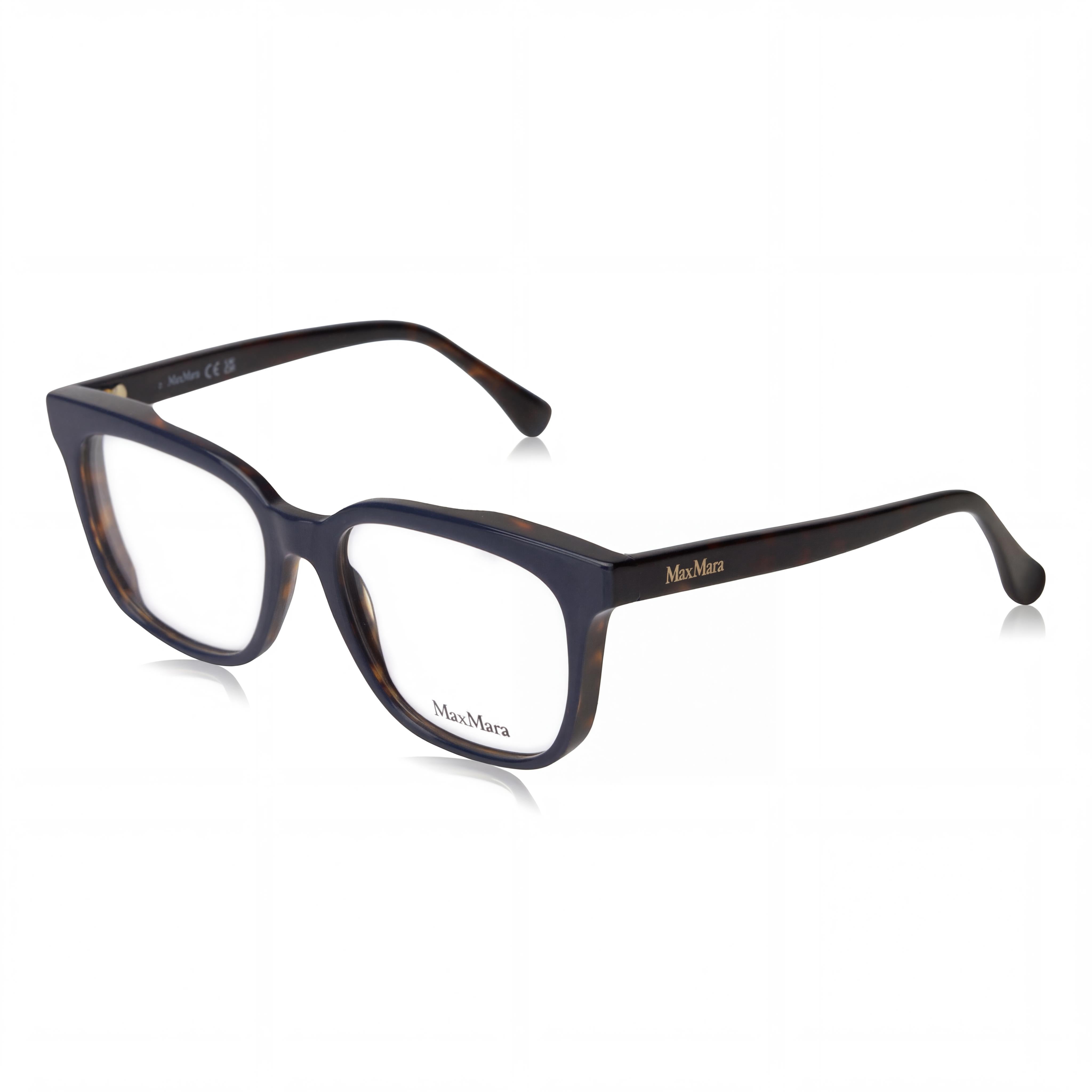 MaxMara Modern Men's Blue Havana Dark Havana Optical Eyeglasses Frame, featuring a Modern Style and Prescription Ready Design, Photo 1
