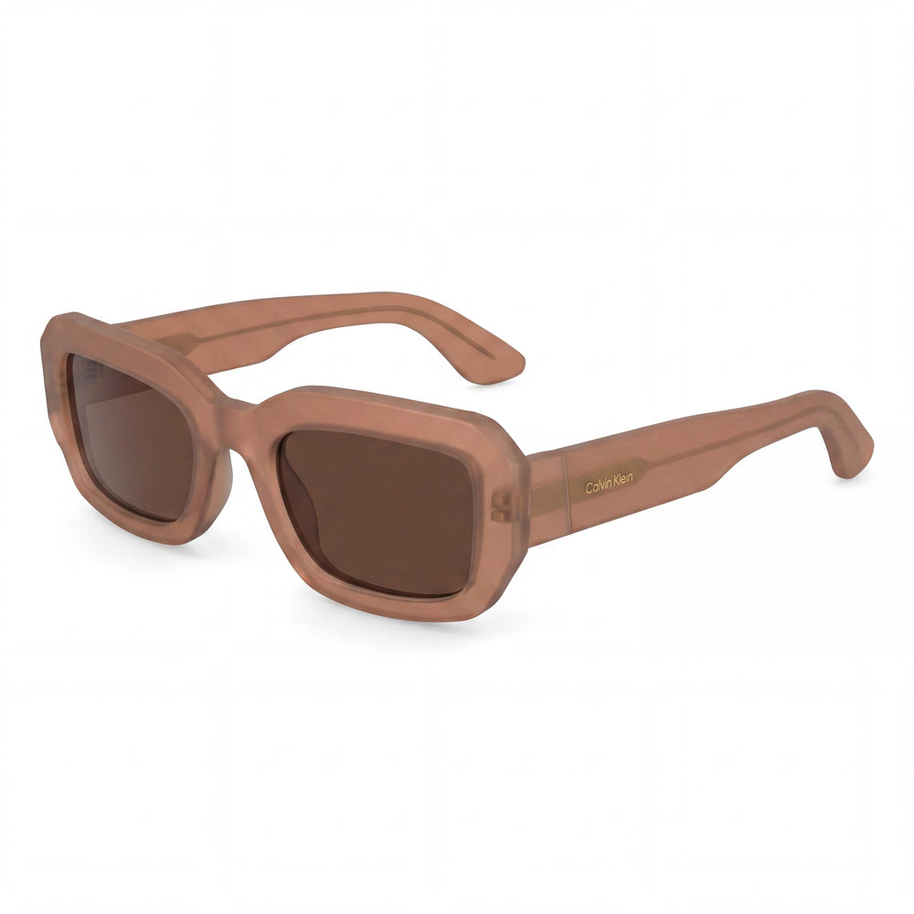 Calvin Klein Ck24511s Unisex Peach Organic Acetate Frame Solid Brown Non-Polarized UV Lenses 52mm