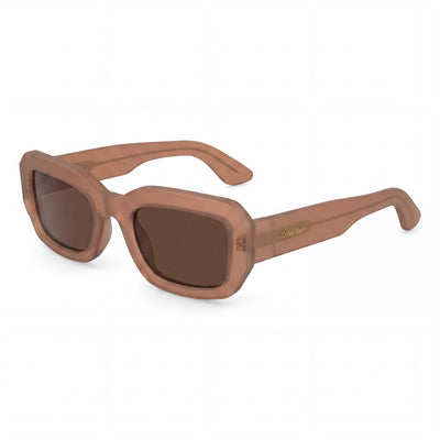 Calvin Klein Ck24511s Unisex Marco de acetato orgánico color melocotón Lentes UV marrones sólidos no polarizados 52mm