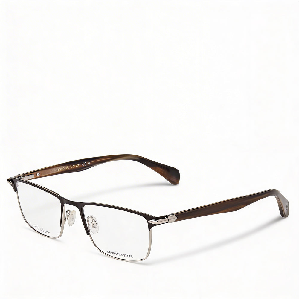 Rag & Bone Rnb7046 Men's Casual Steel Frame Black Greyhorn Polycarbonate Lens Sunglasses 53mm