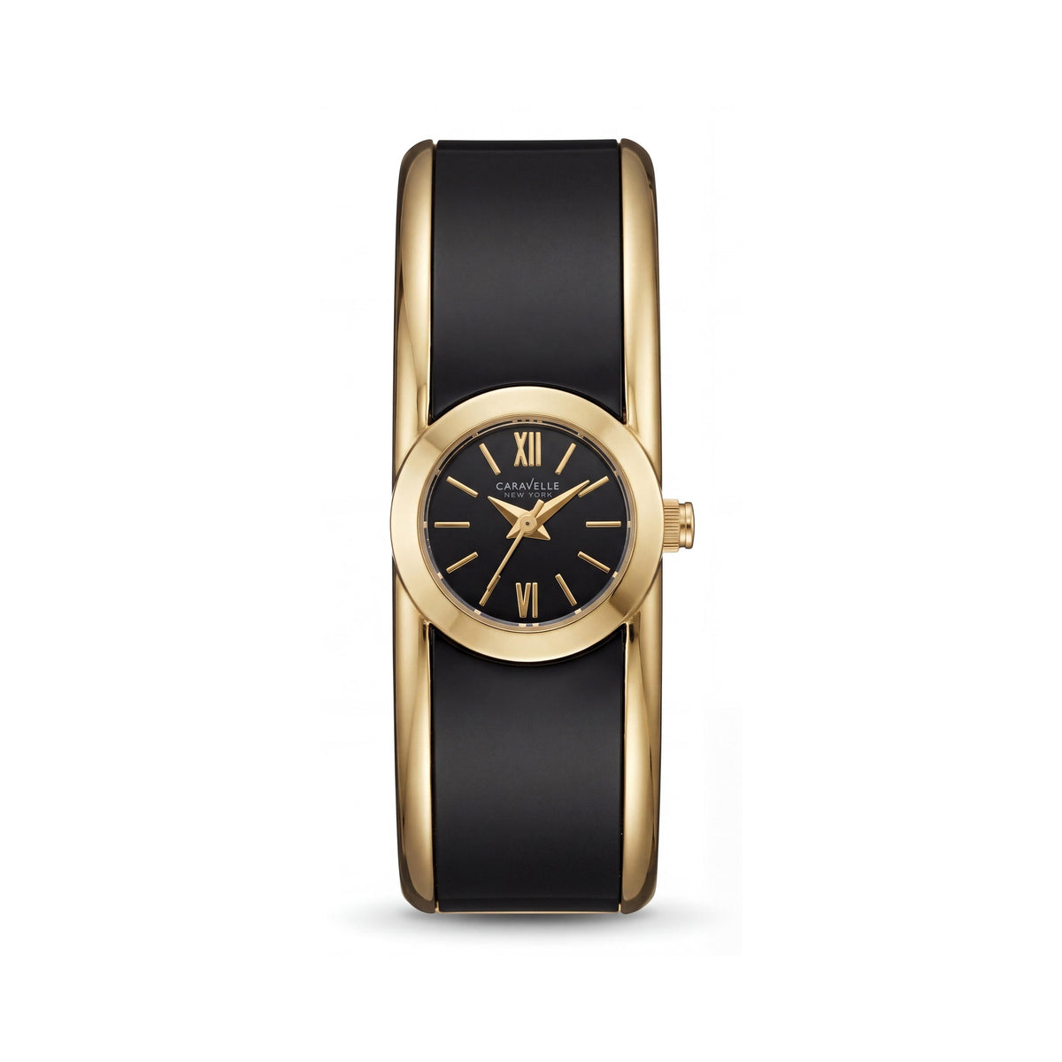 Caravelle New York 44L147 Women's Black Gold Plastic Bangle Quartz Watch 20mm, Photo 1