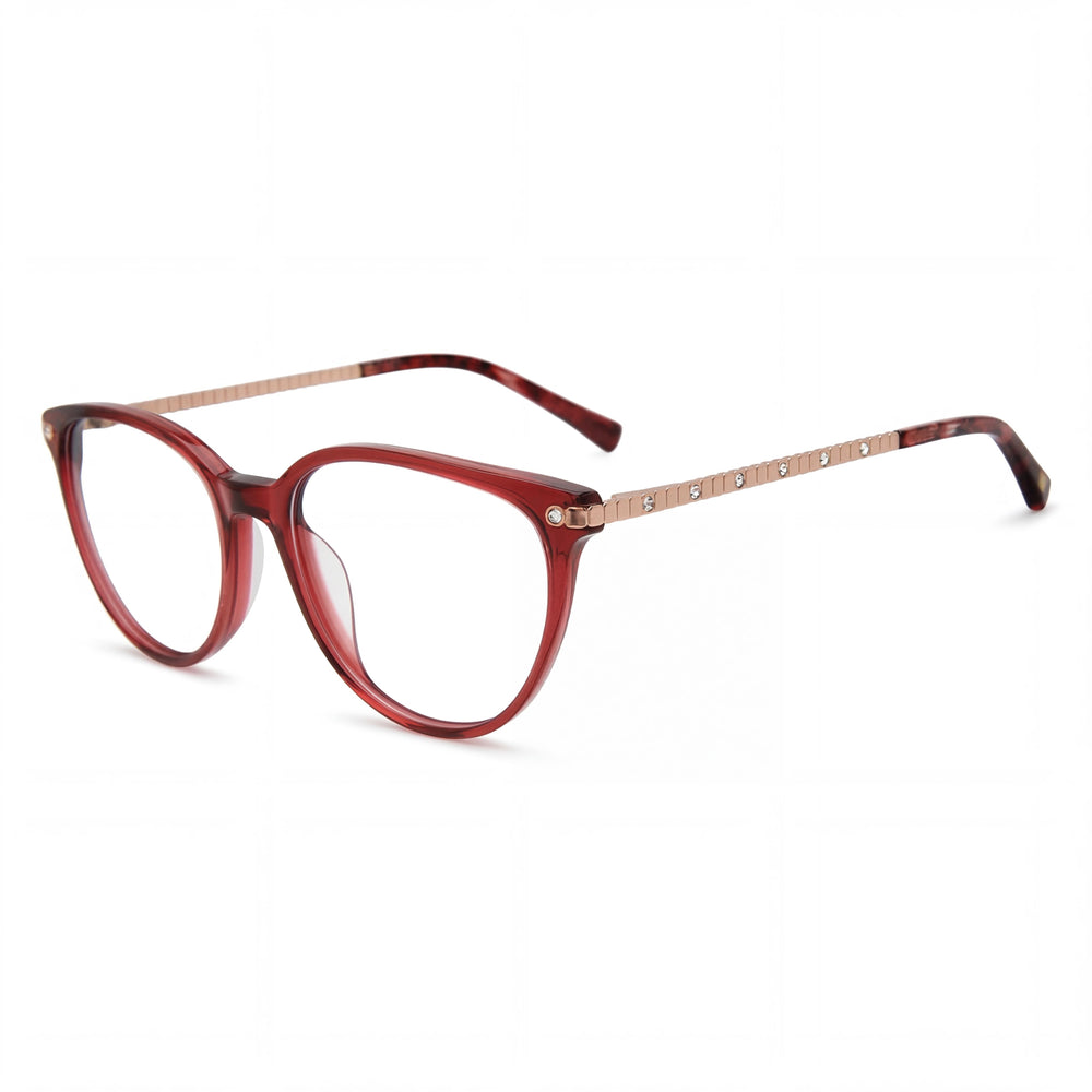 Jones New York Vjon790 Women's Burgundy Plastic Frame Eyeglasses - Lens 53mm, Bridge 17mm, Temple 140mm
