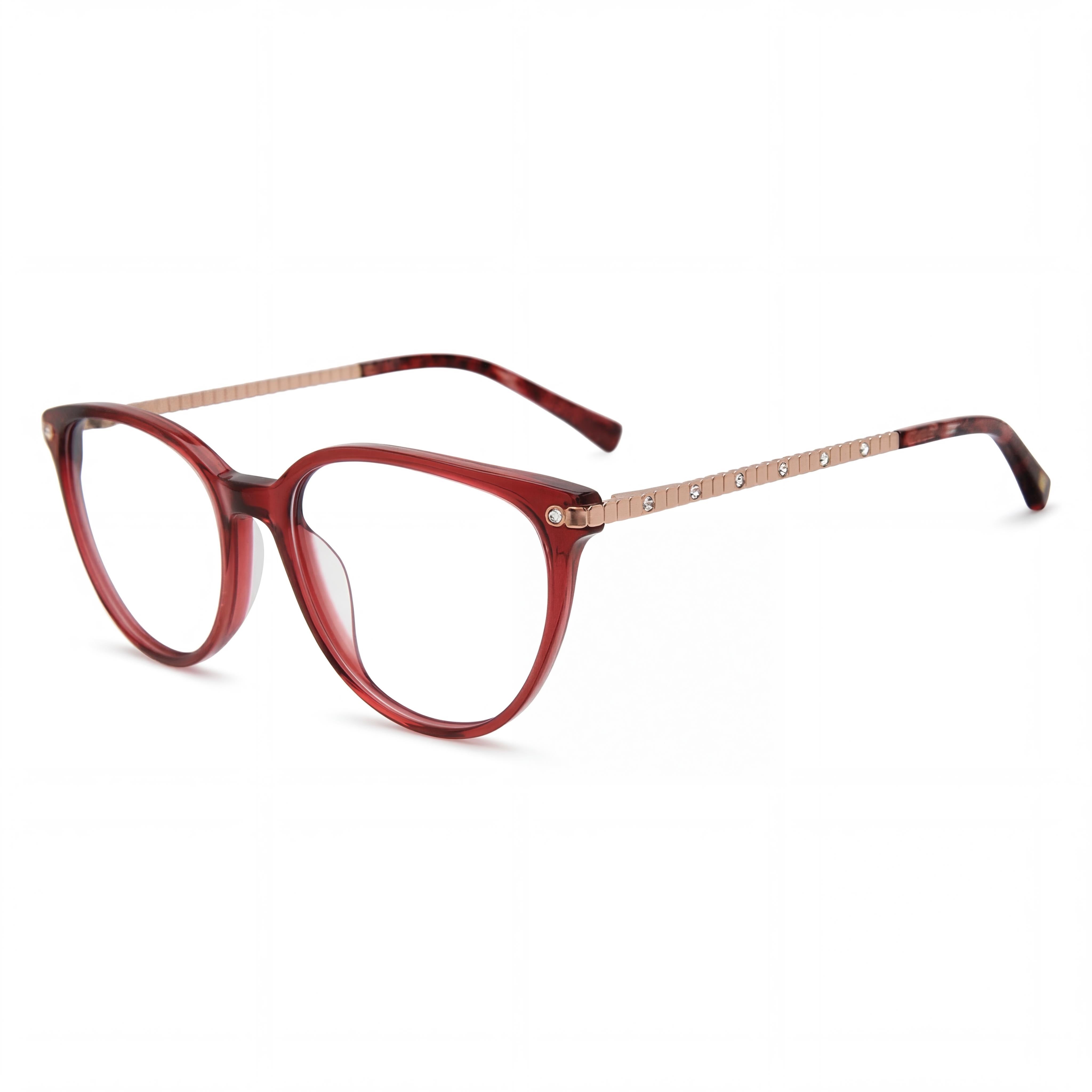 Jones New York Vjon790 Women's Burgundy Plastic Frame Eyeglasses - Lens 53mm, Bridge 17mm, Temple 140mm, Photo 1