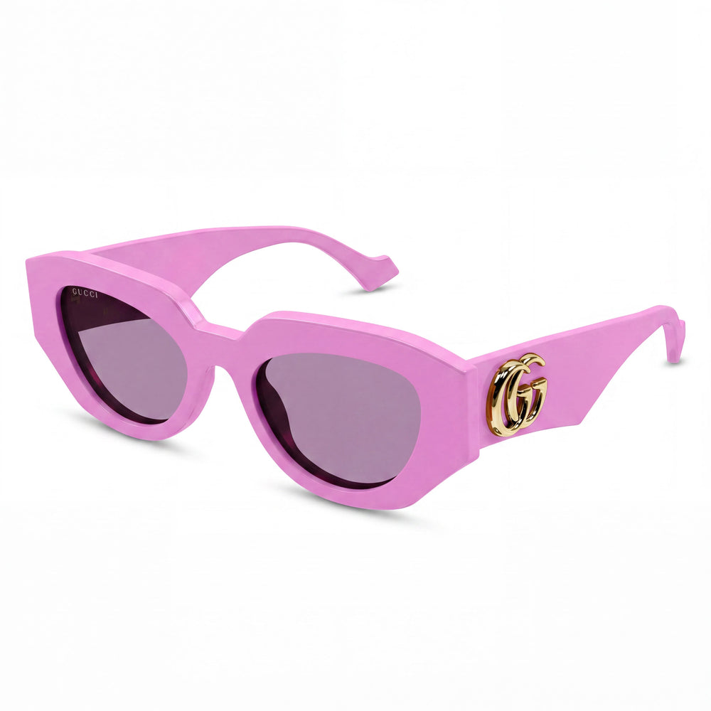 Gafas de sol Gucci Casual para mujer, color rosa, con montura de aluminio y lentes de acetato, polarizadas y protección UV, talla 54-20-145