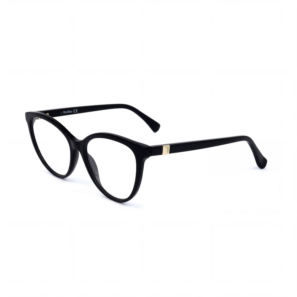 Gafas MaxMara Casual MM5024 para mujer, de acetato negro brillante, con lentes de 54 mm, puente de 16 mm y patillas de 140 mm.