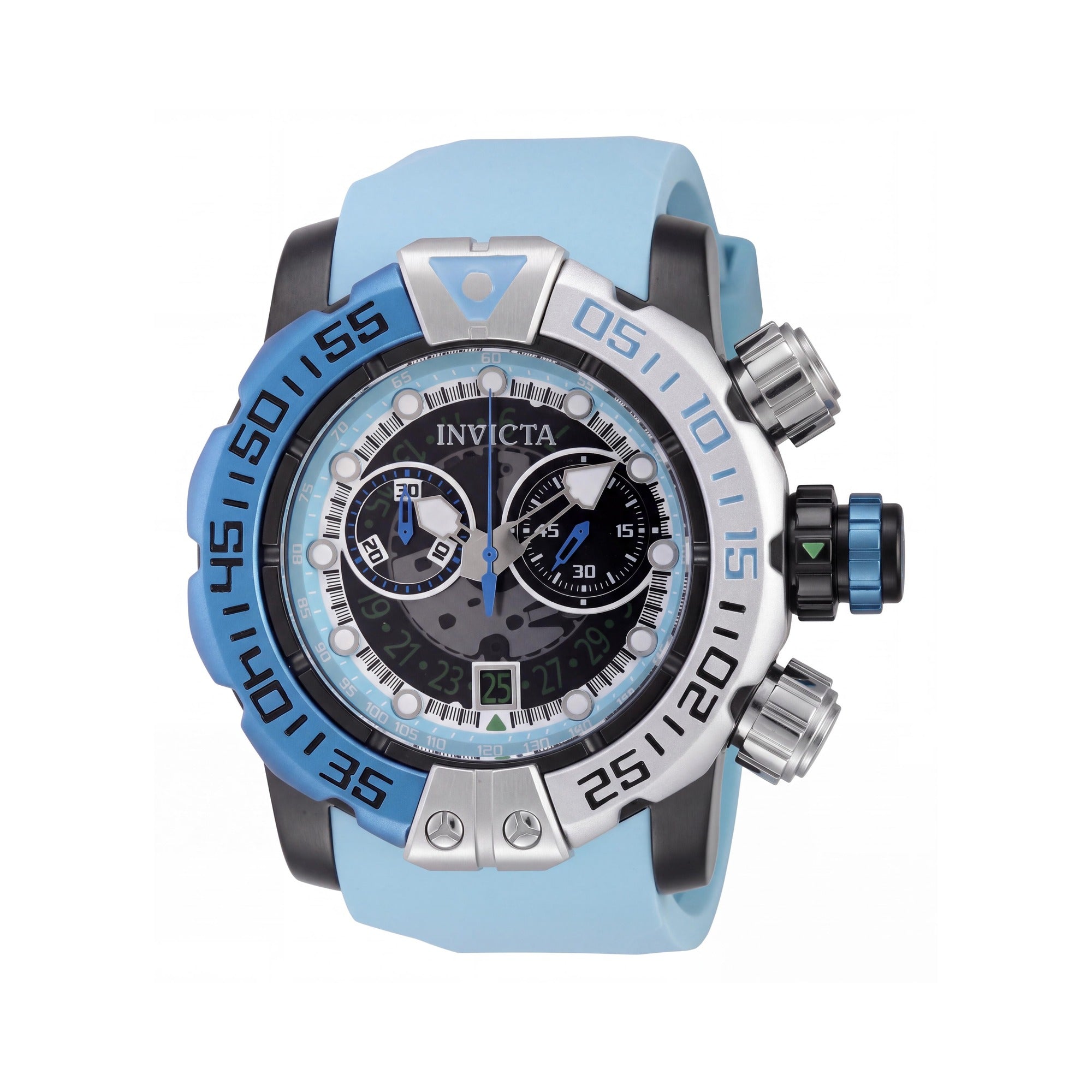 Invicta Sea Hunter 44848 Unisex Quartz Black Dial Black Steel Stainless Steel Silicone Light Up Watch 57mm, Photo 1