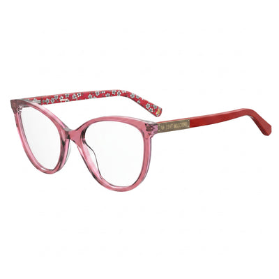 Love Moschino Modern Women's Cateye Multicolor Plastic Frame Red Polycarbonate Lens Eyeglasses 53-20-140mm