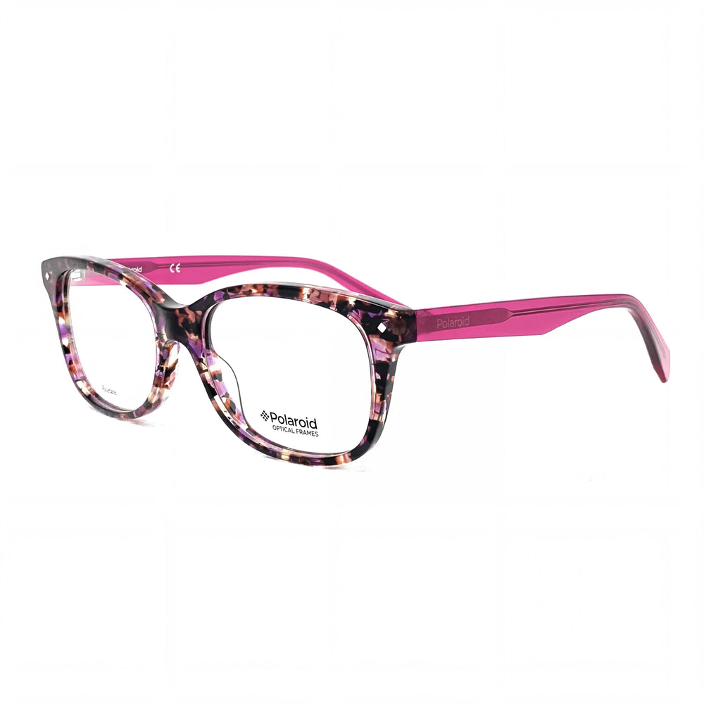 Gafas de sol Polaroid Pld D 321 para mujer, montura ovalada de plástico, color fucsia habana, lentes transparentes, 51 mm