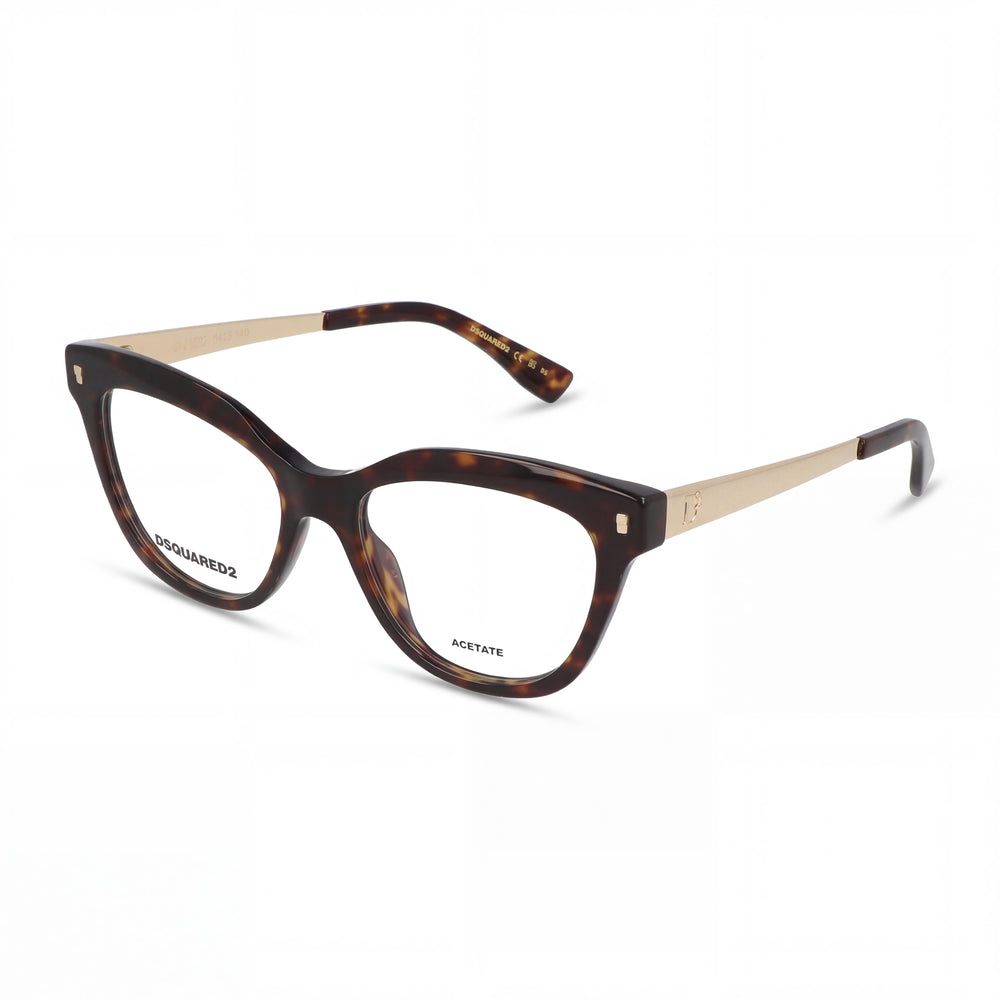 Gafas casuales Dsquared2 de acetato para mujer con lentes de plástico, 52 mm de ancho de lente, 16 mm de puente, 145 mm de patillas
