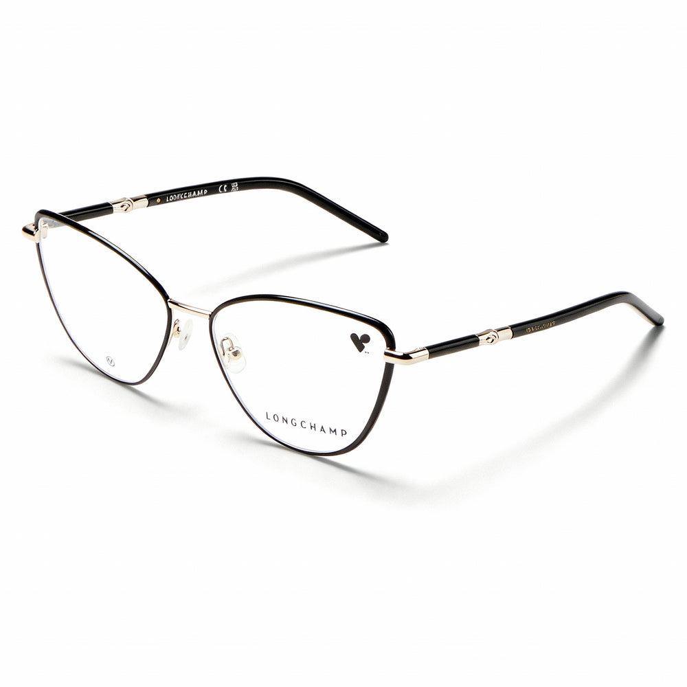Longchamp LO2156 Men's Modern Metal Frame Optical Glasses, Gold Black, 54mm Polycarbonate Lens