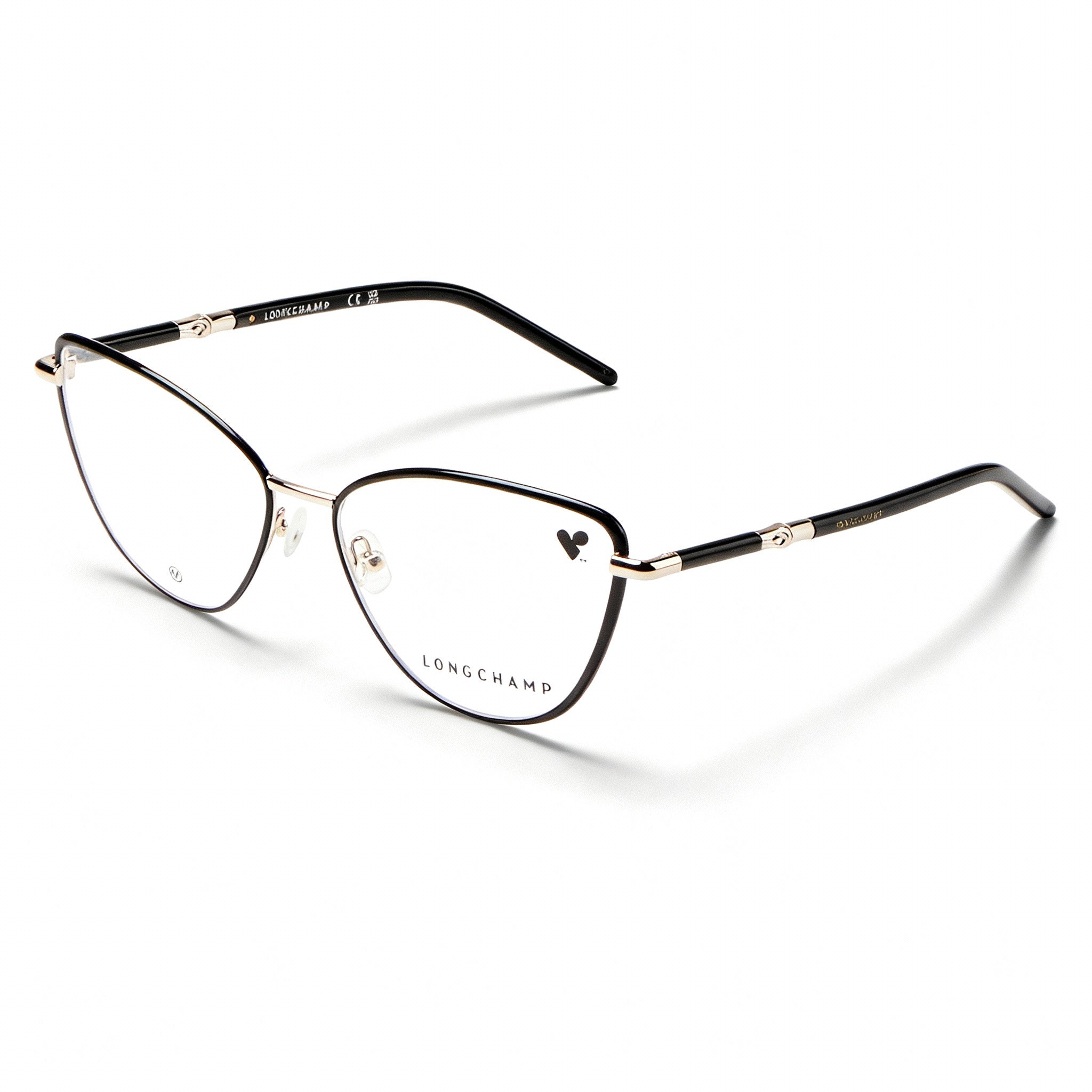 Longchamp LO2156 Men's Modern Metal Frame Optical Glasses, Gold Black, 54mm Polycarbonate Lens