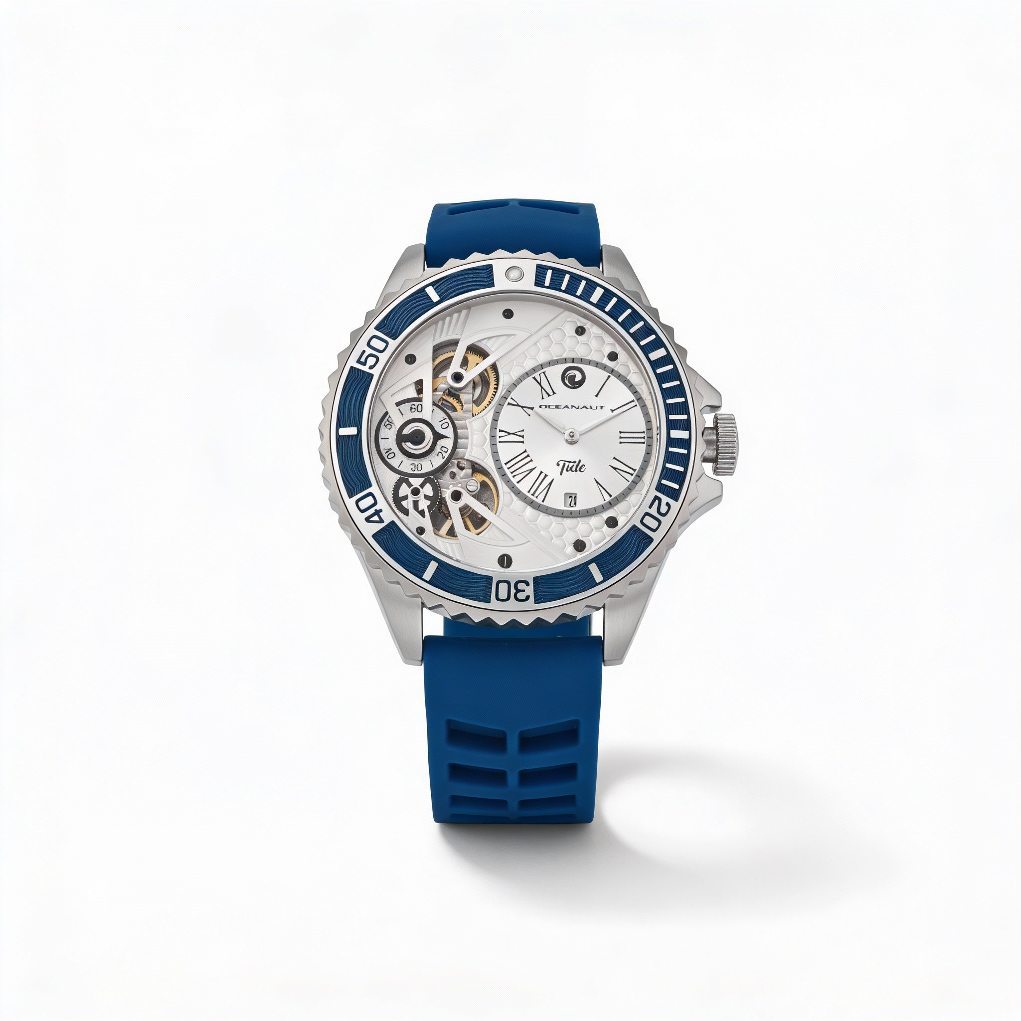 Reloj Oceanaut de cuarzo para hombre, tono plateado, con fecha, resistente al agua hasta 100 m y cristal mineral., Photo 1