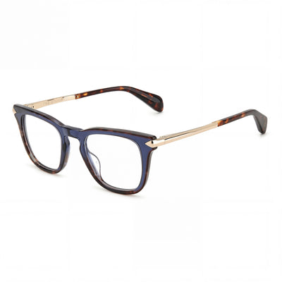 Gafas de sol modernas unisex rag & bone con montura de acetato azul Habana y lentes de policarbonato de 48 mm