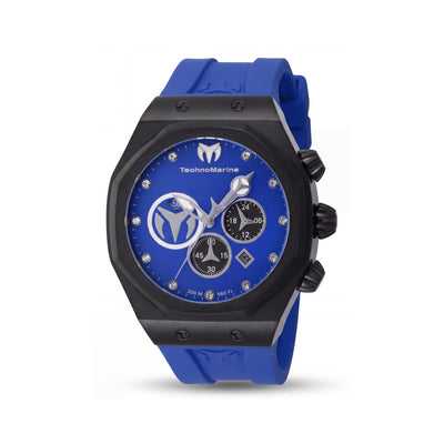 Technomarine Reef TM-523001 Men's Quartz Stop Watch, Stainless Steel, Blue Dial, 45mm