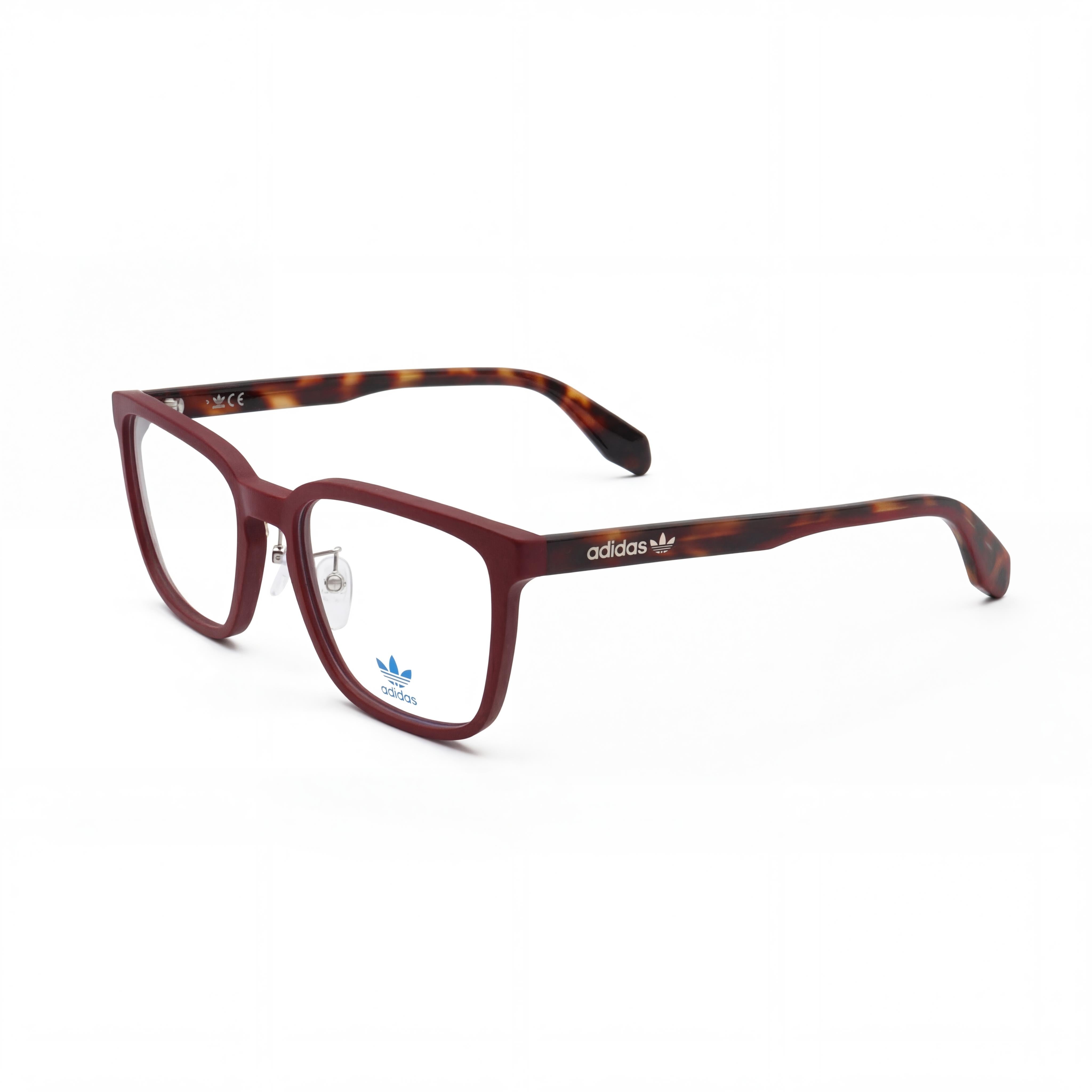 Gafas Adidas Originals Or5015-h para hombre, de montura cuadrada de plástico rojo mate, de aro completo, con 55 mm de ancho de lente, 19 mm de puente y 145 mm de patillas, Photo 1