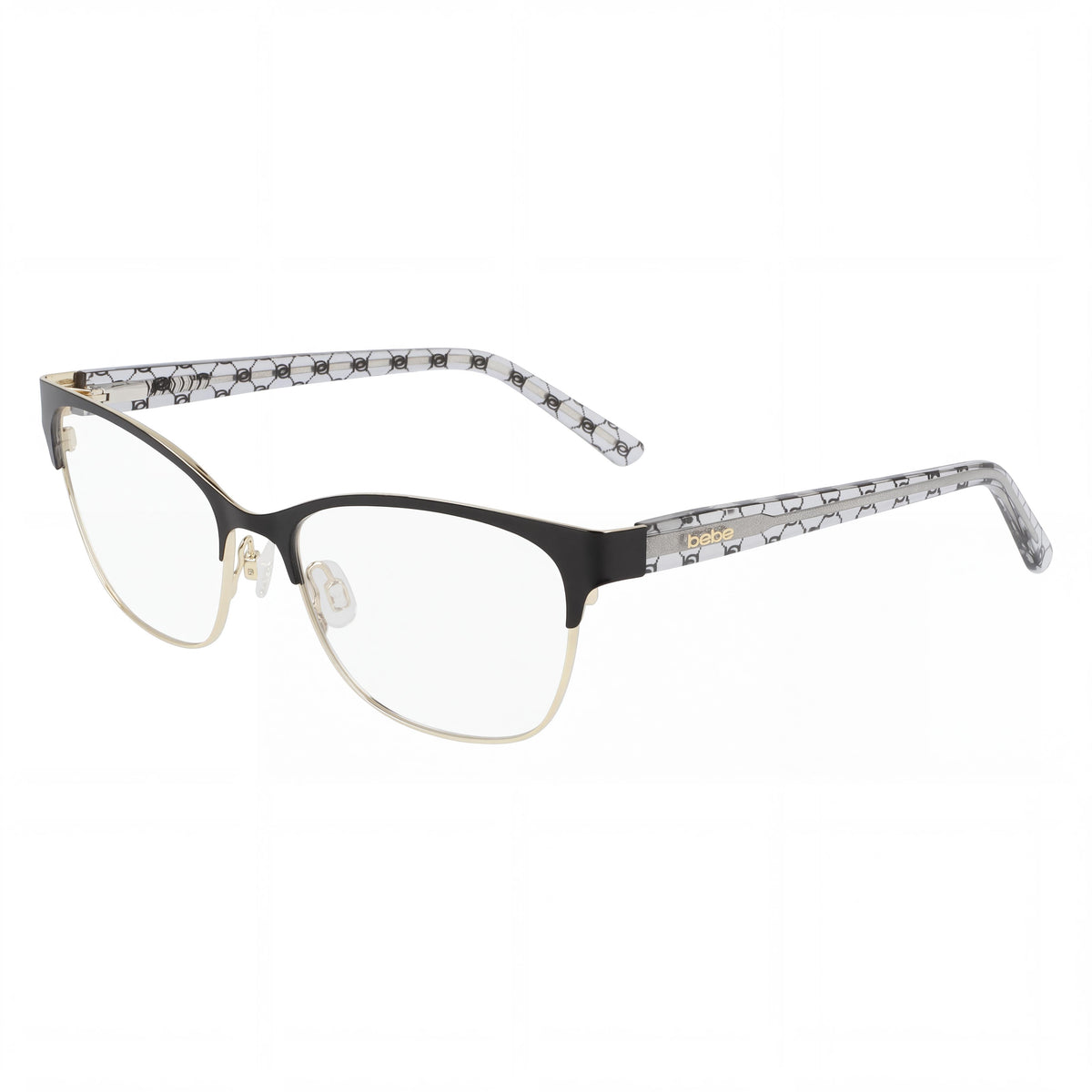 bebe Men’s BB5196 Jet Black Optical Frames with Transparent Demo Lenses – Designed for Custom Prescription, Photo 1