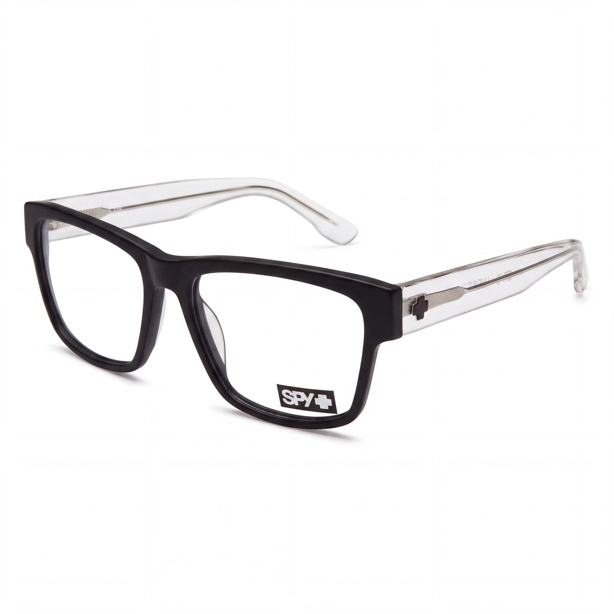 Spy WESTON 54 Unisex Sunglasses featuring Matte Black Gloss Crystal Frame Color and Plastic Lenses, Photo 1