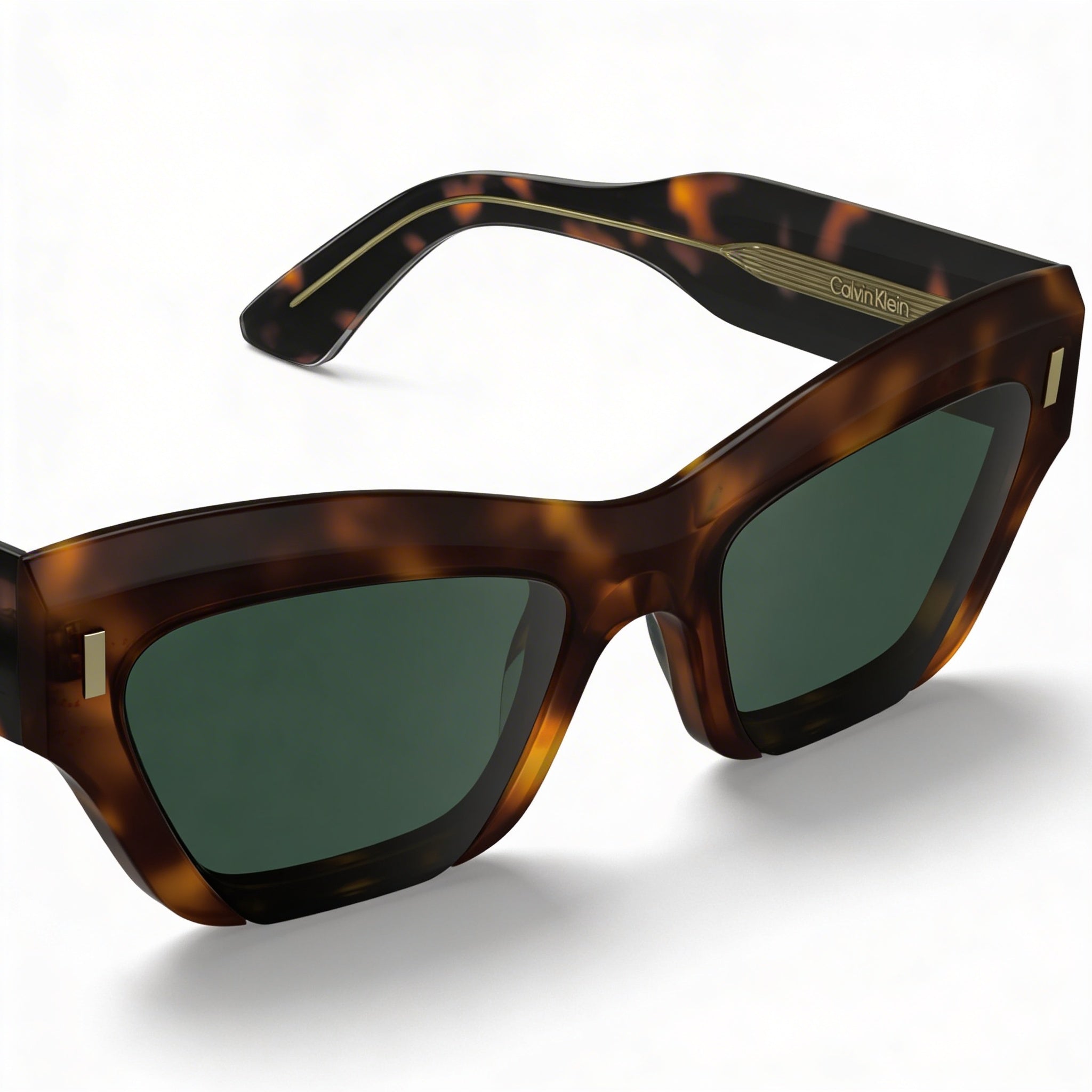 Calvin Klein Ck24531s Women's Butterfly Havana Plastic Frame Solid Green Lens UV Protection Sunglasses 53mm, Photo 1