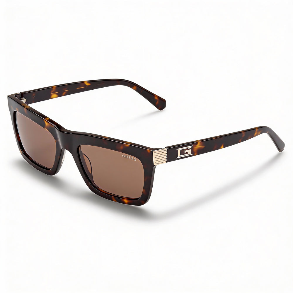 GUESS Gu00212 Unisex Dark Havana Plastic Frame with Brown UV 400 Non-Polarized Lenses 55mm
