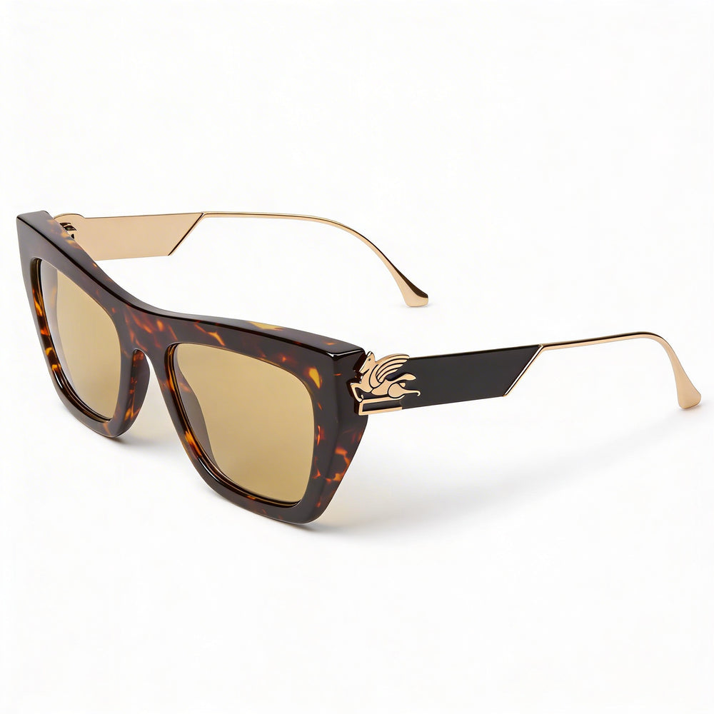 Etro Casual Women's Sunglasses with Acetate Havana Frame and Polycarbonate Yellow Lenses 54-20-140