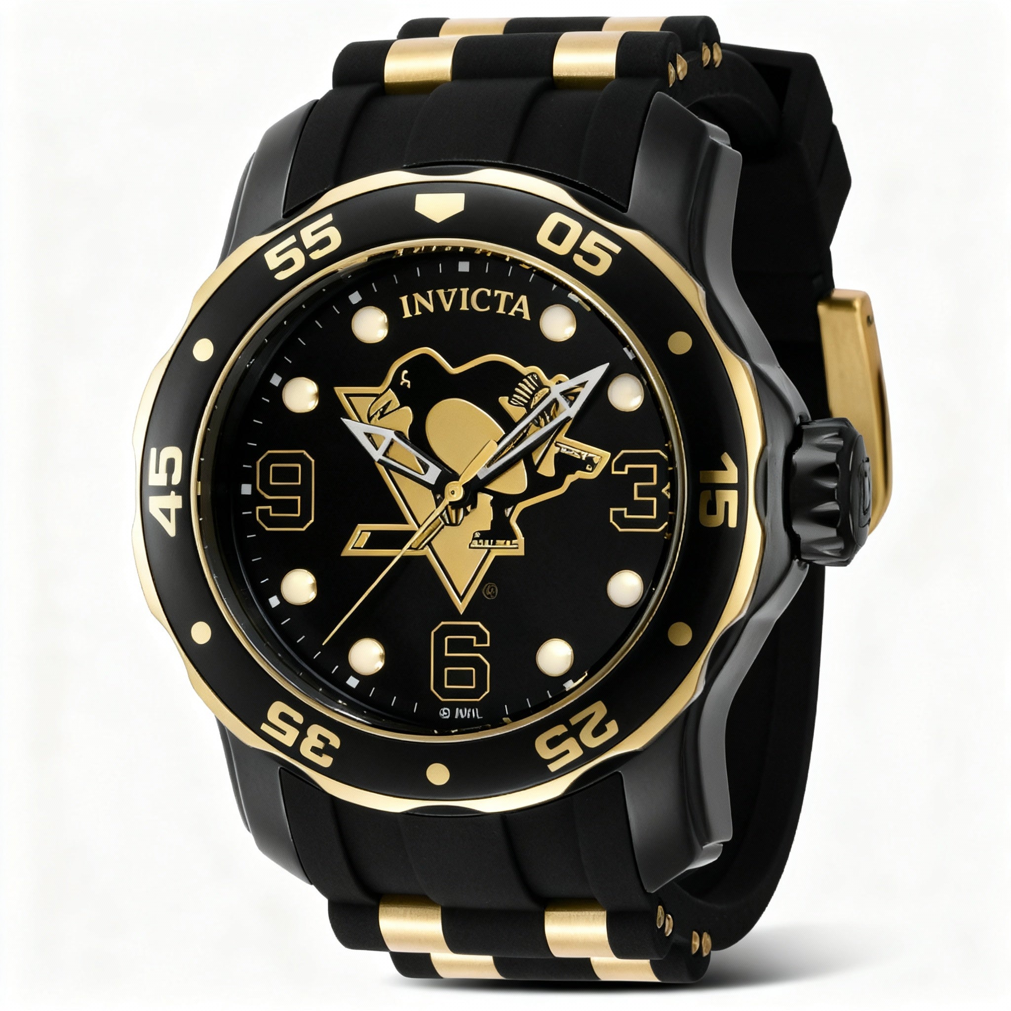 Invicta IN-42322-AMZUK Men's NHL Pittsburgh Penguins Blue & Silver-Tone Stainless Steel Quartz Water Resistant Watch 38mm