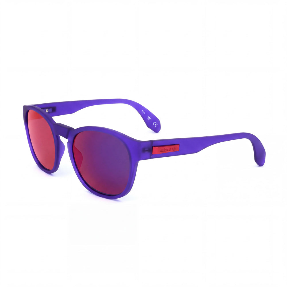 Gafas de sol unisex adidas Classic, montura de plástico violeta mate, lentes de policarbonato azul con protección UV 400, 54 mm